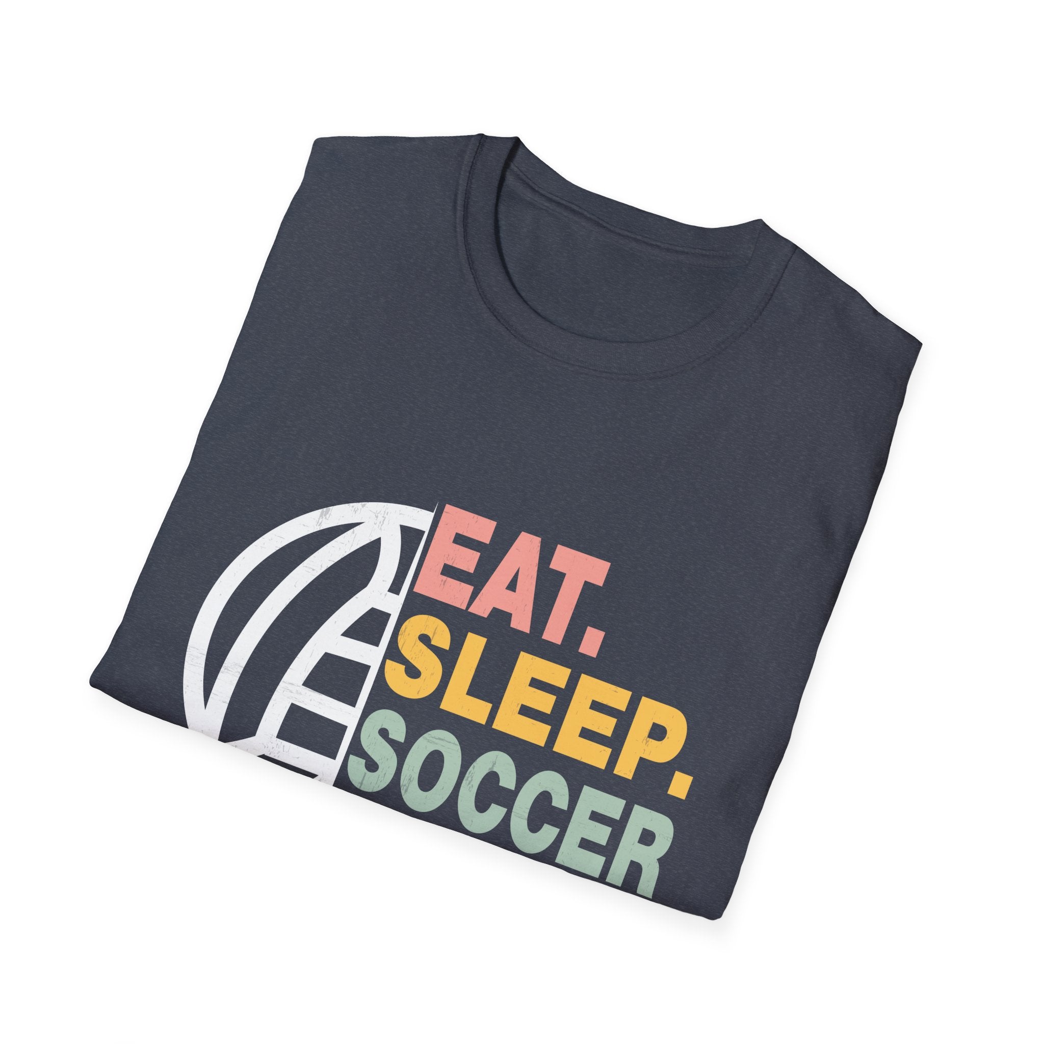 Eat Sleep Soccer Repeat Unisex T-Shirt, Softstyle Tee for Soccer Lovers, Sports Fan Apparel, Gift for Athletes