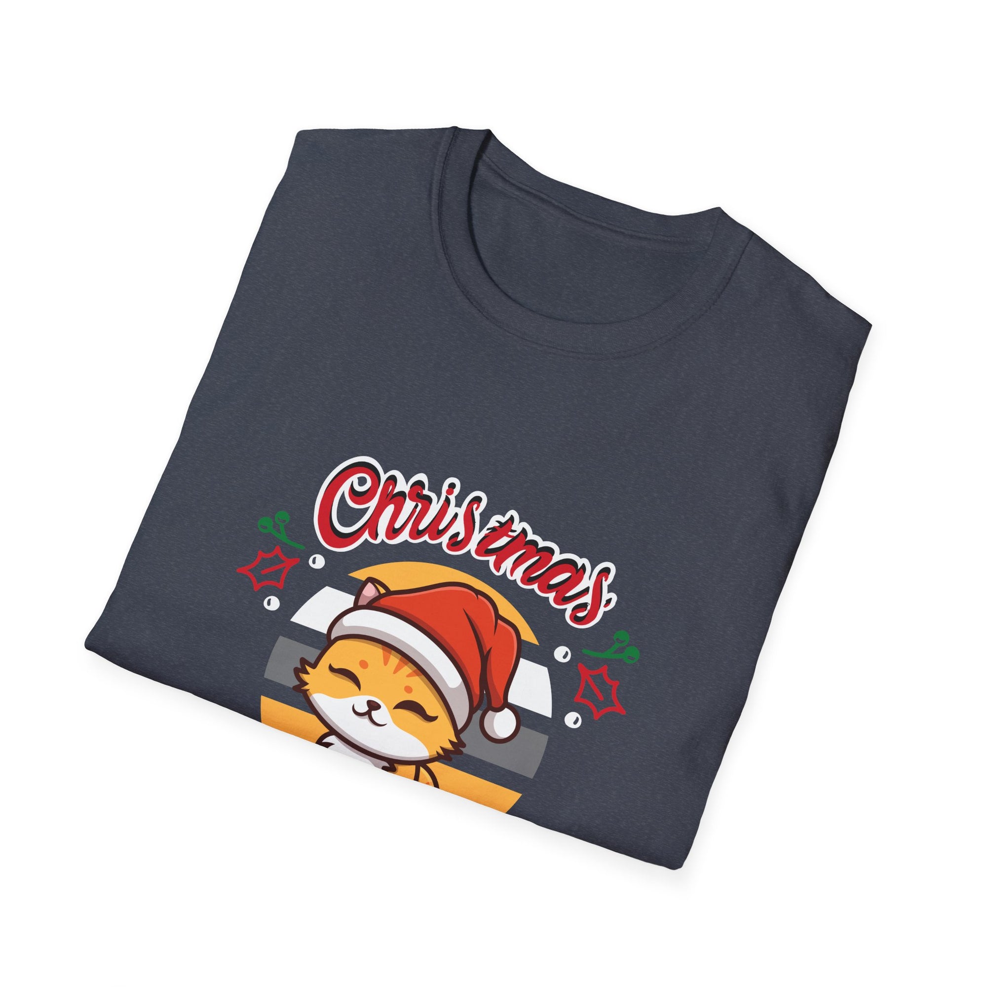 Christmas Cutie Cat Unisex T-Shirt - Festive Holiday Tee for Cat Lovers, Xmas Gift, Cute Apparel, Funny Holiday Shirt, Joyful Winter Wear