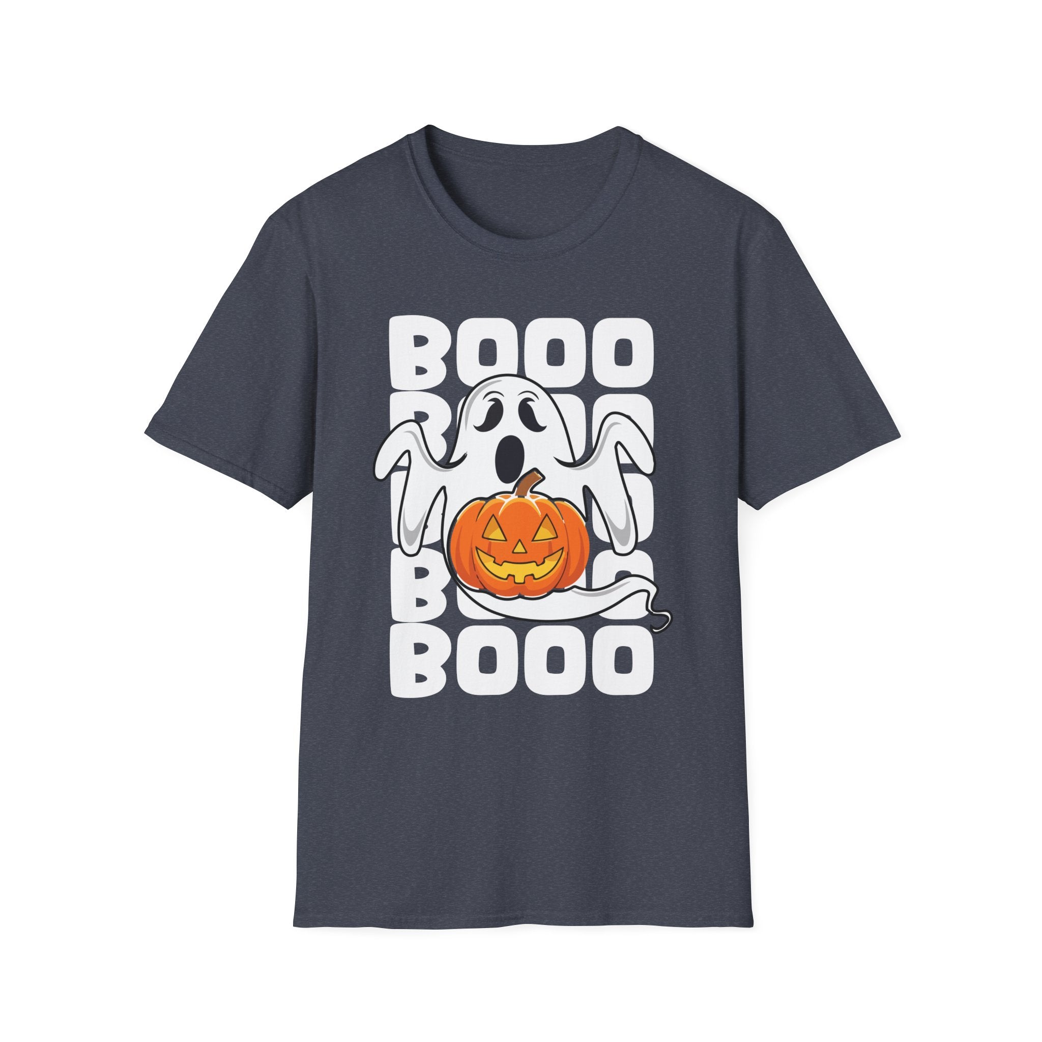 Halloween Ghost T-Shirt, Unisex Softstyle Tee for Trick-or-Treating, Cute Halloween Shirt, Spooky Gift, Fall Apparel, Boo Design