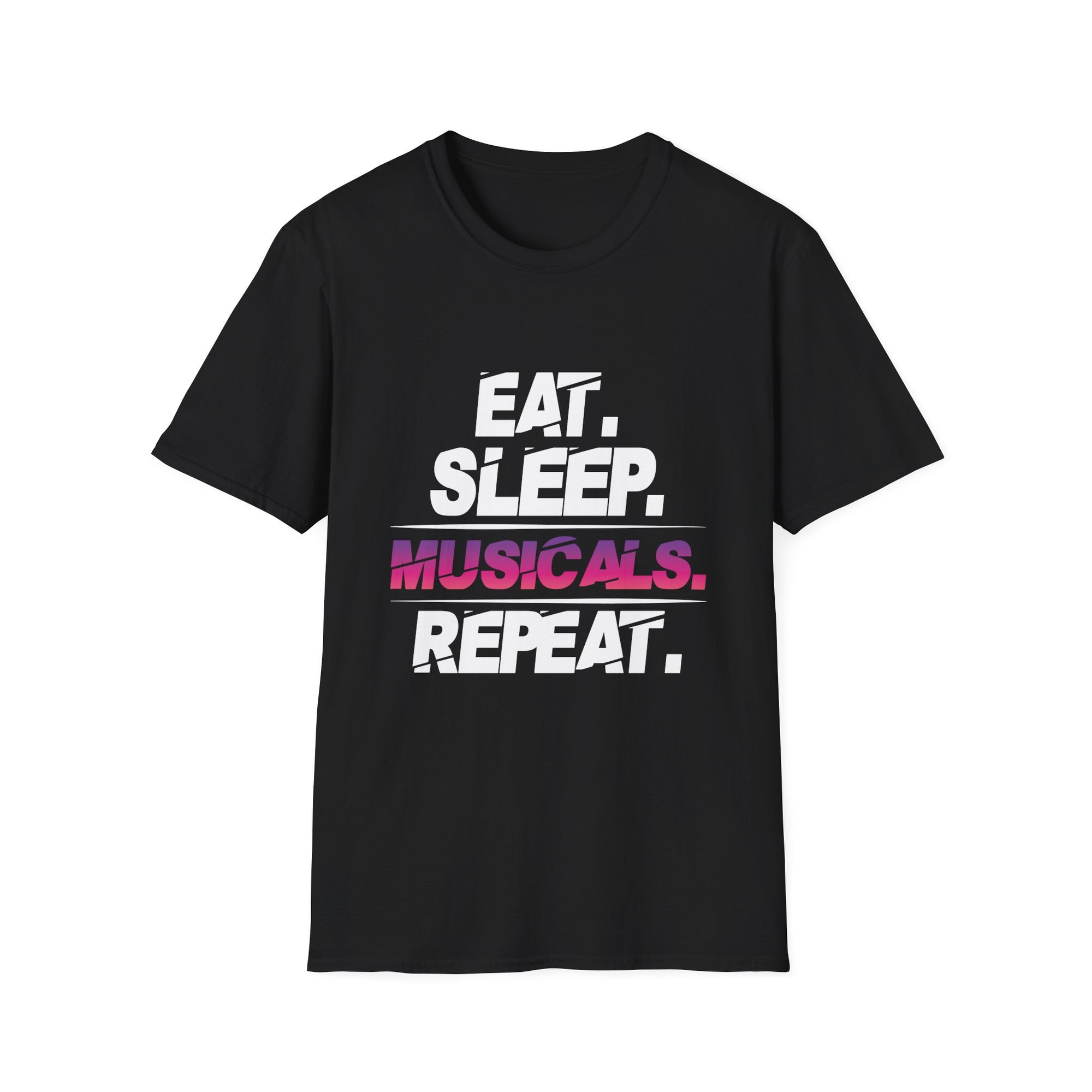 Musical Enthusiast T-Shirt | Eat Sleep Musicals Repeat | Gift for Theater Lovers