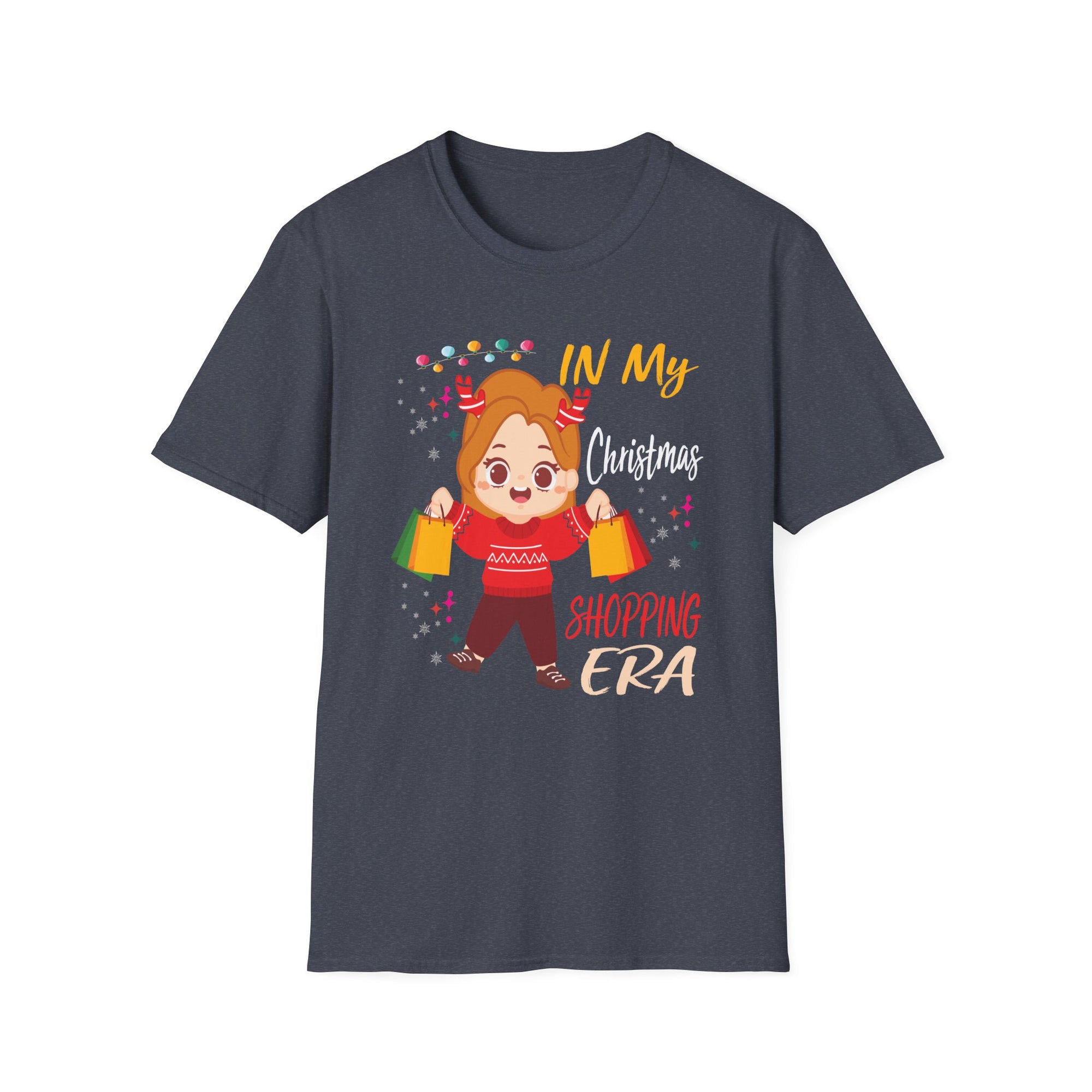 Christmas Shopping T-Shirt, Unisex Holiday Tee, Festive Apparel, Fun Christmas Gift, Cute Graphic Tee