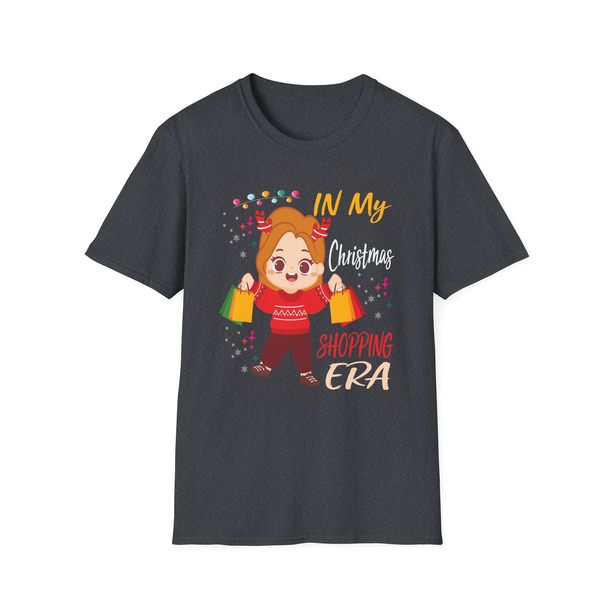 Christmas Shopping T-Shirt, Unisex Holiday Tee, Festive Apparel, Fun Christmas Gift, Cute Graphic Tee