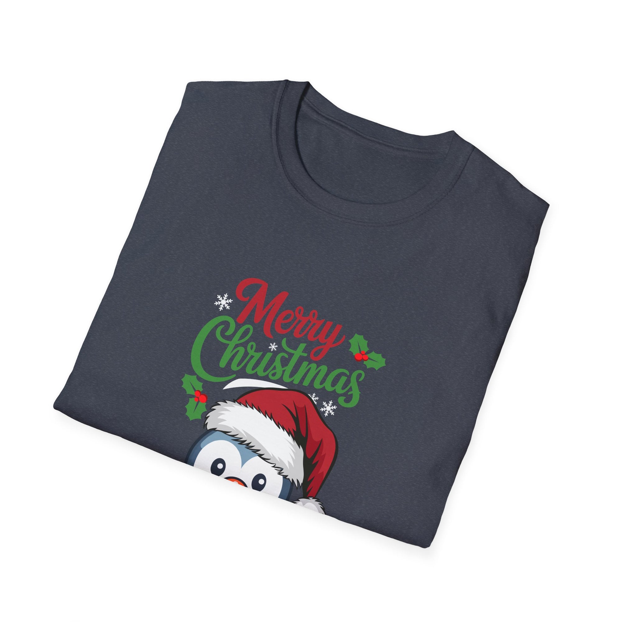 Merry Christmas Penguin Tee, Unisex Holiday Shirt, Cute Christmas T-Shirt, Festive Winter Apparel, Gift for Him and Her