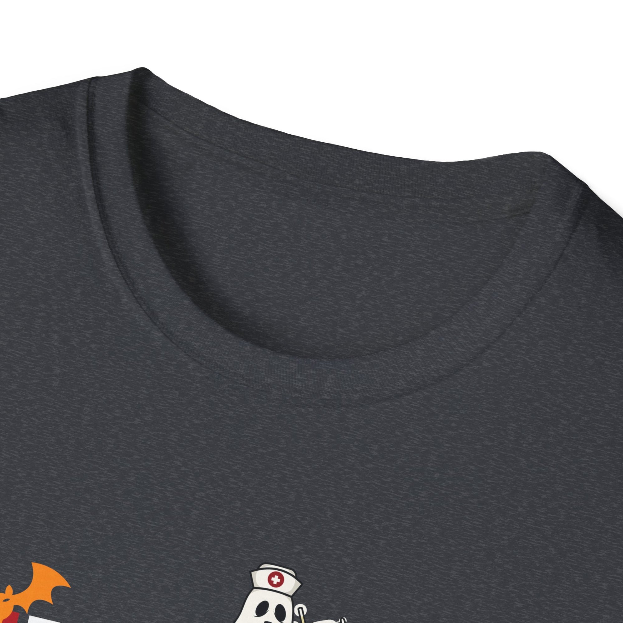 Halloween Nurse T-Shirt, Unisex Softstyle Tee, Spooky Shirt, Gift for Healthcare Workers, Fall Apparel, October Celebration