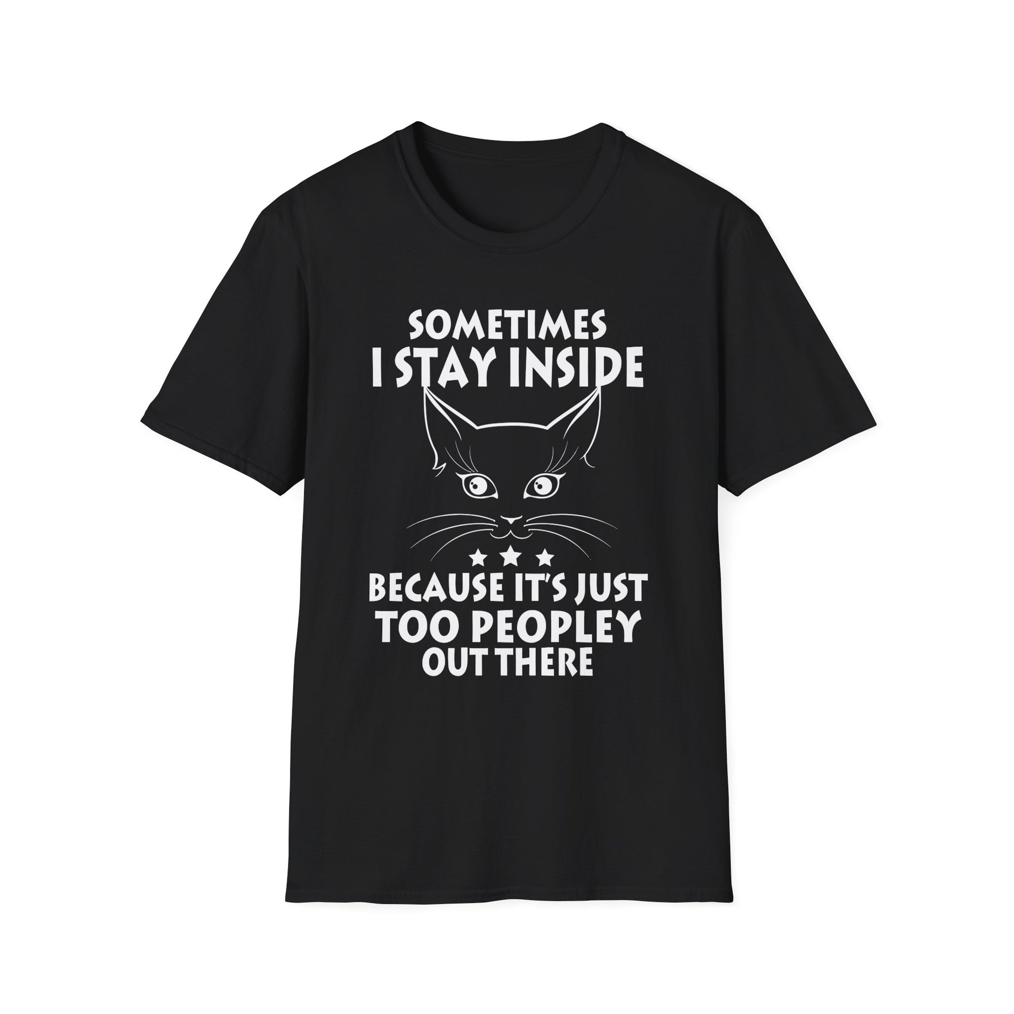 Cozy Cat Lover T-Shirt - Funny Quote Tee for Introverts, Gifts for Cat Owners, Perfect for Pet Lovers, Birthday, Casual Wear, Self-Care