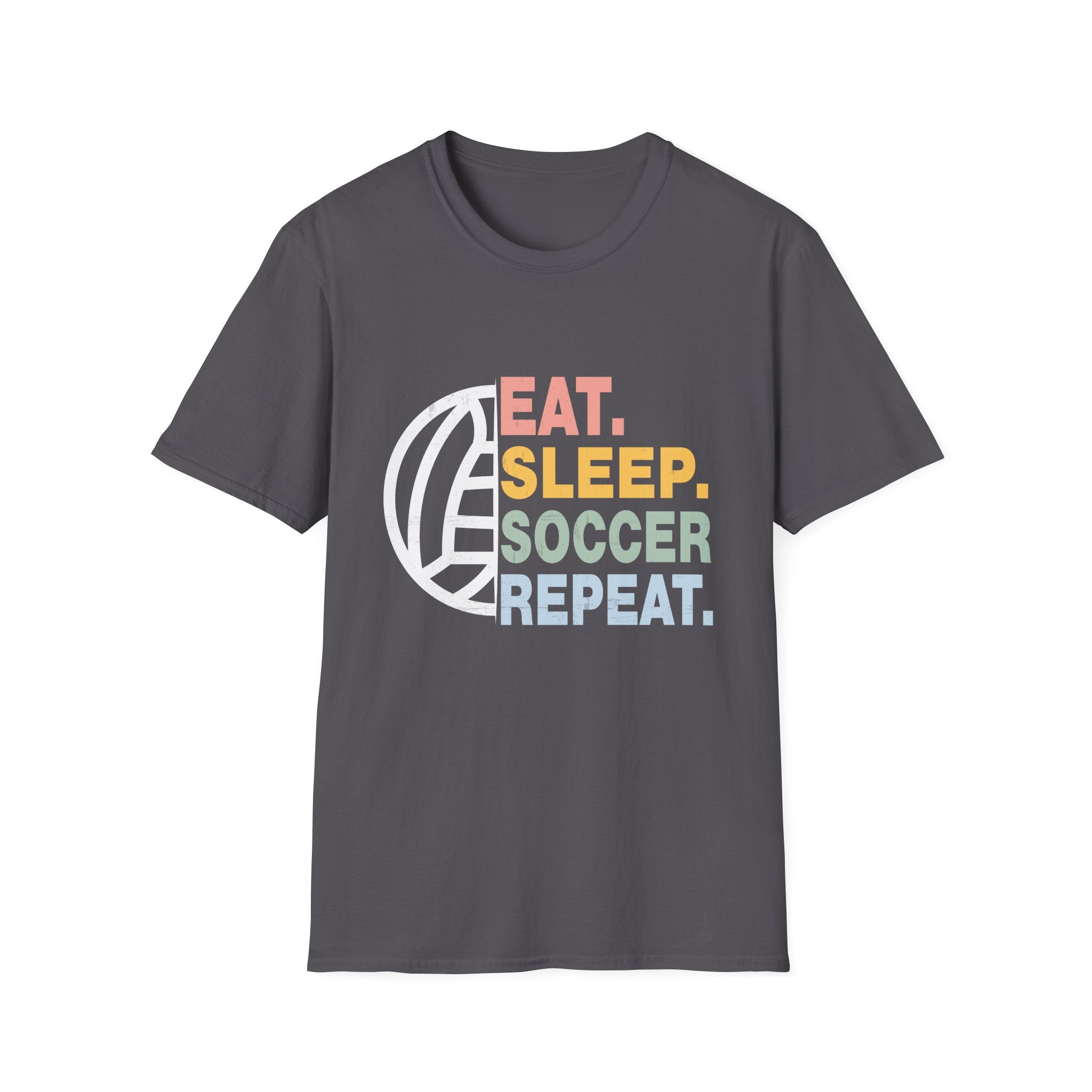 Eat Sleep Soccer Repeat Unisex T-Shirt, Softstyle Tee for Soccer Lovers, Sports Fan Apparel, Gift for Athletes