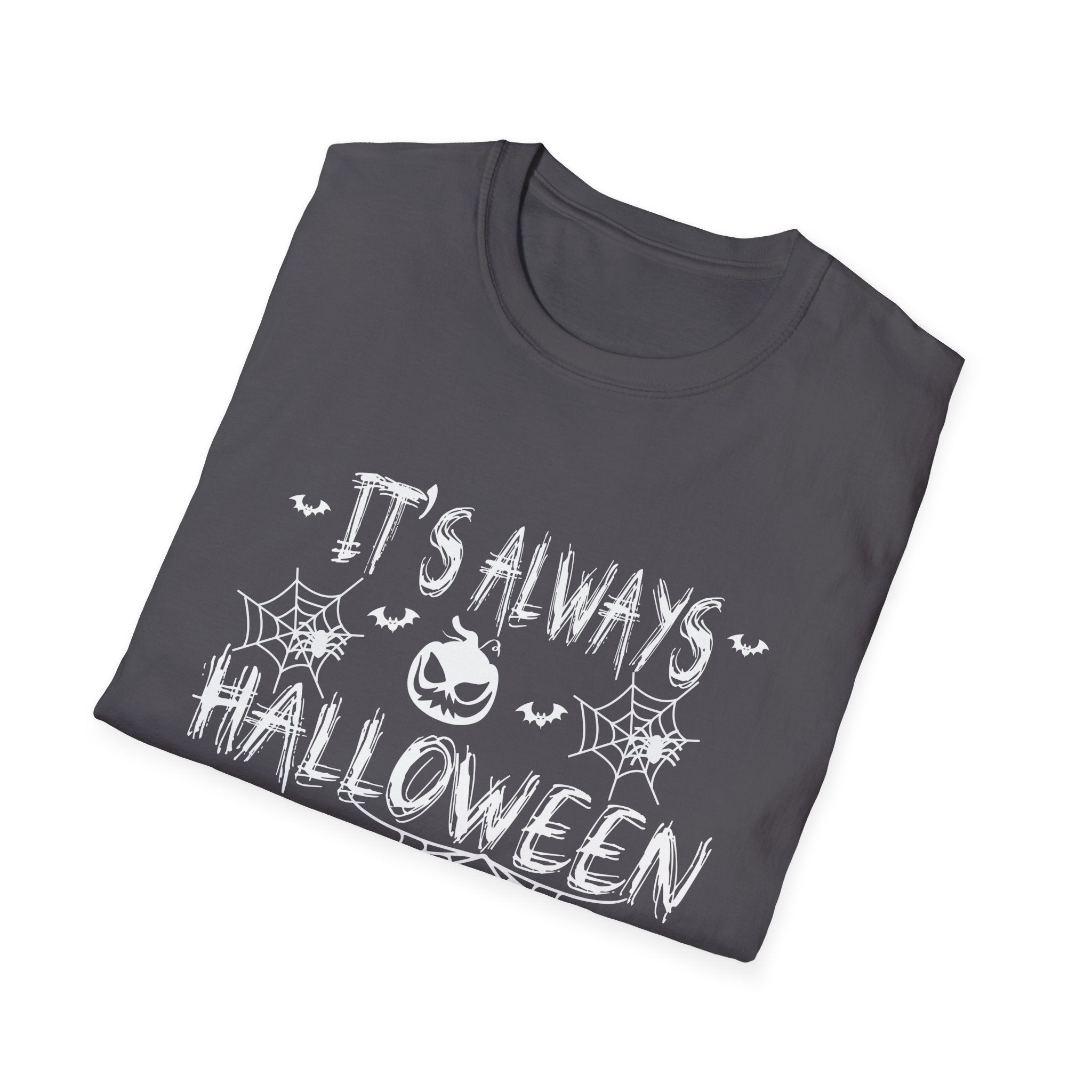 Halloween-Inspired Unisex Softstyle T-Shirt, Spooky Graphic Tee for Fall, Casual Wear, Funny Halloween Shirt, Gifts for Halloween Lovers