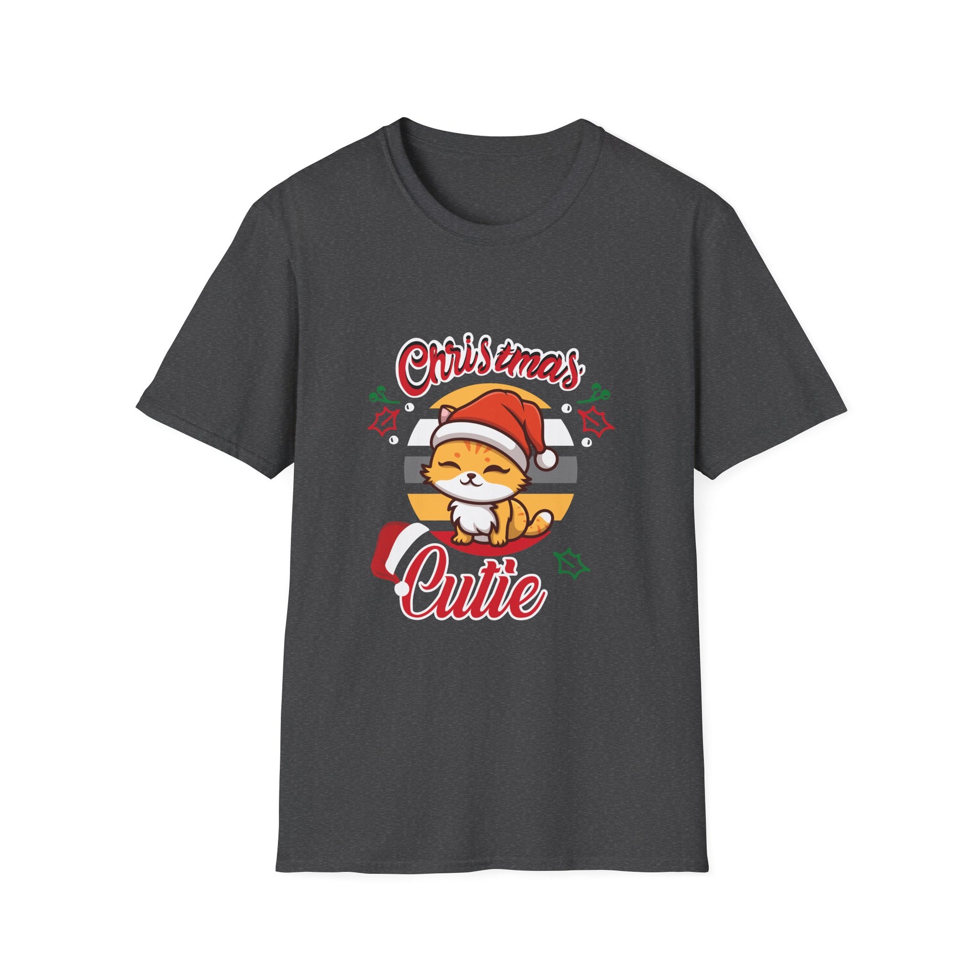 Christmas Cutie Cat Unisex T-Shirt - Festive Holiday Tee for Cat Lovers, Xmas Gift, Cute Apparel, Funny Holiday Shirt, Joyful Winter Wear