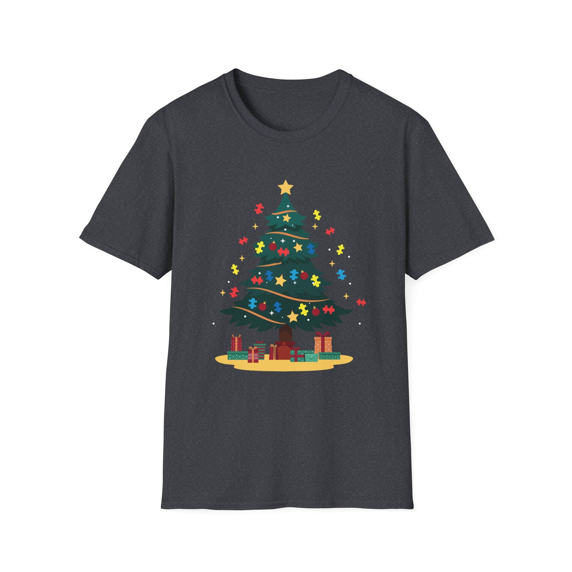 Christmas Tree Unisex Softstyle T-Shirt, Holiday Gift, Festive Apparel, Casual Wear, Christmas Celebration, Seasonal Fashion