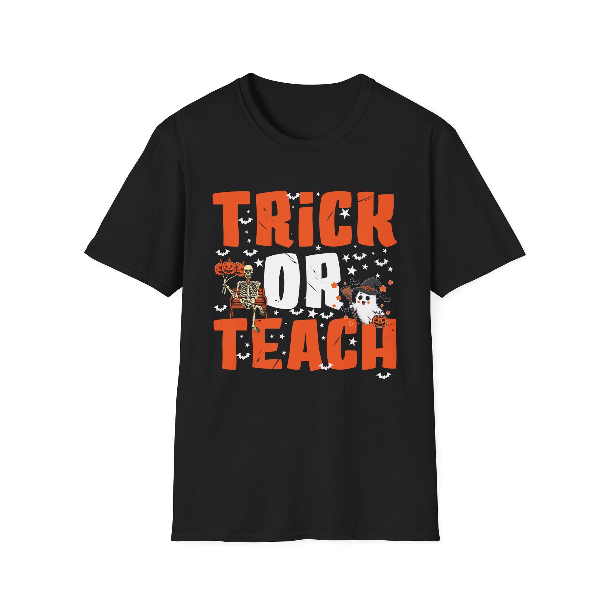 Halloween Trick or Teach Unisex T-Shirt, Funny Teacher Shirt, Gift for Educators, Halloween Costume Tee, Fall Festivities Apparel