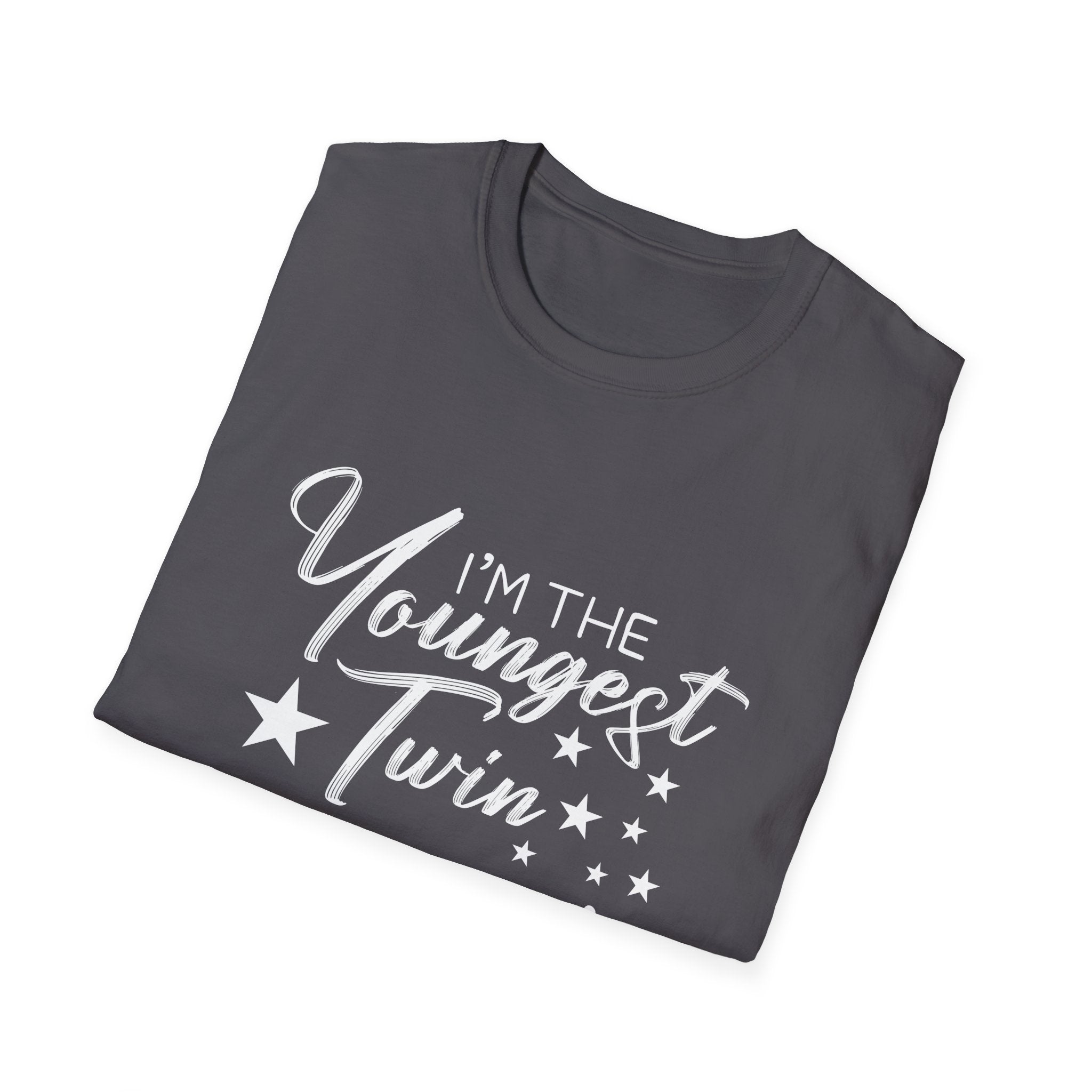 I'm the Youngest Twin T-Shirt, Unisex Softstyle Shirt, Perfect for Twin Celebrations, Birthday Gifts, Family Gatherings