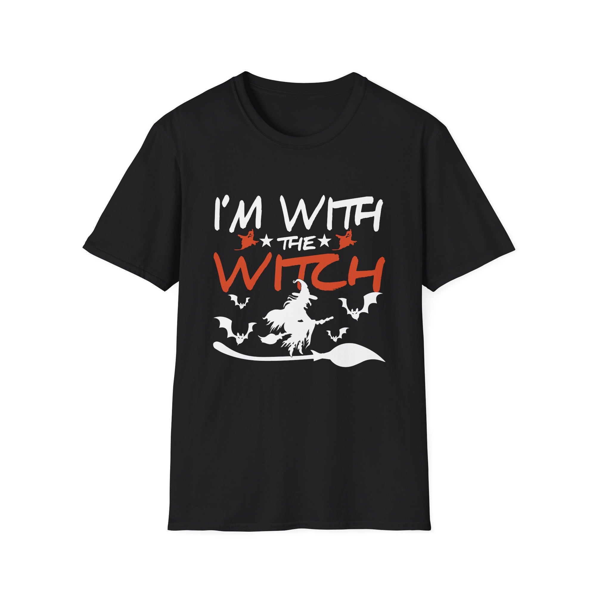 Witch-Themed Unisex T-Shirt - Halloween Fun, I'm With the Witch Tee, Spooky Apparel, Witch Costume, Gothic Style