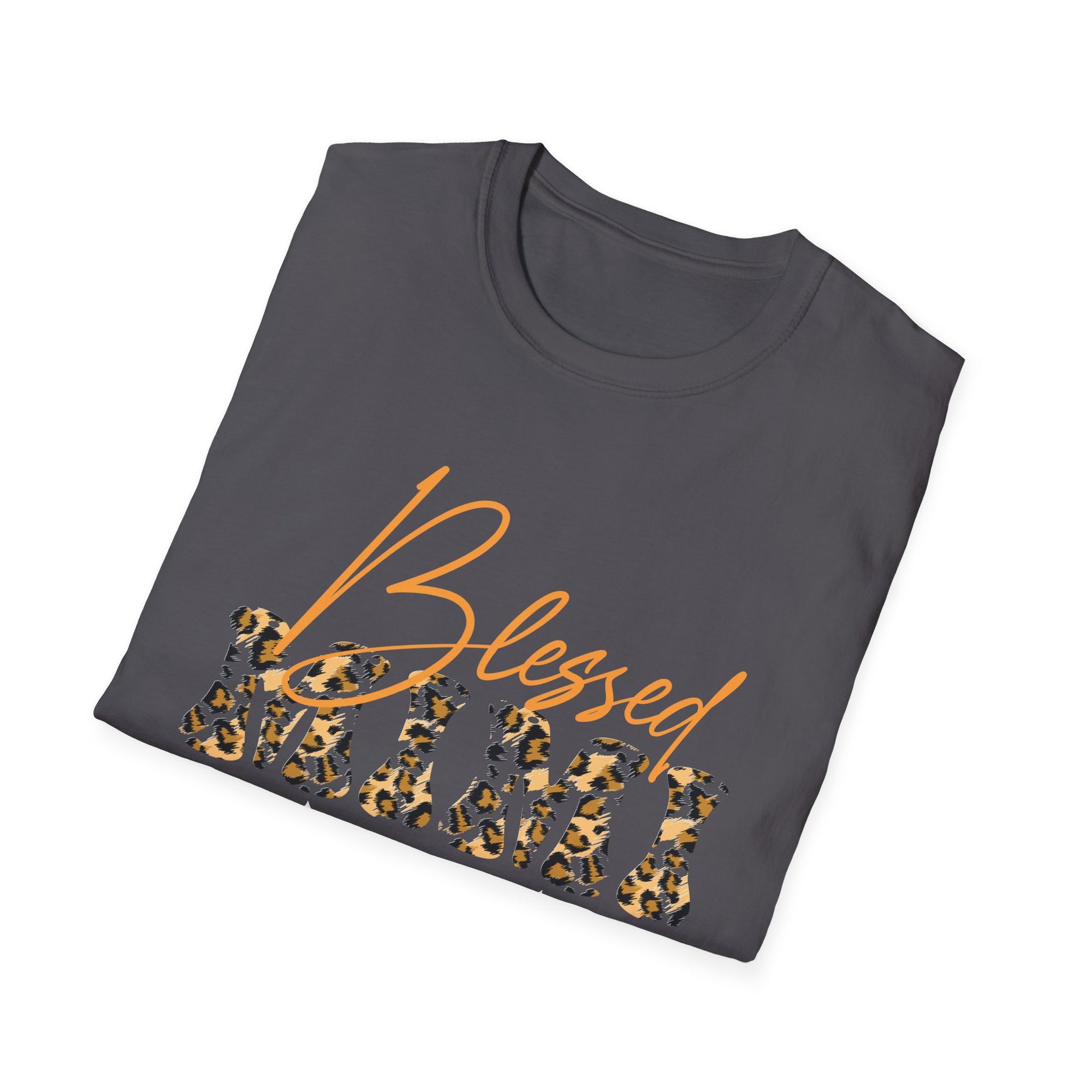 Blessed Leopard Print Unisex T-Shirt, Faith-Based Gift, Motivational Top, Everyday Wear, Spiritual Apparel