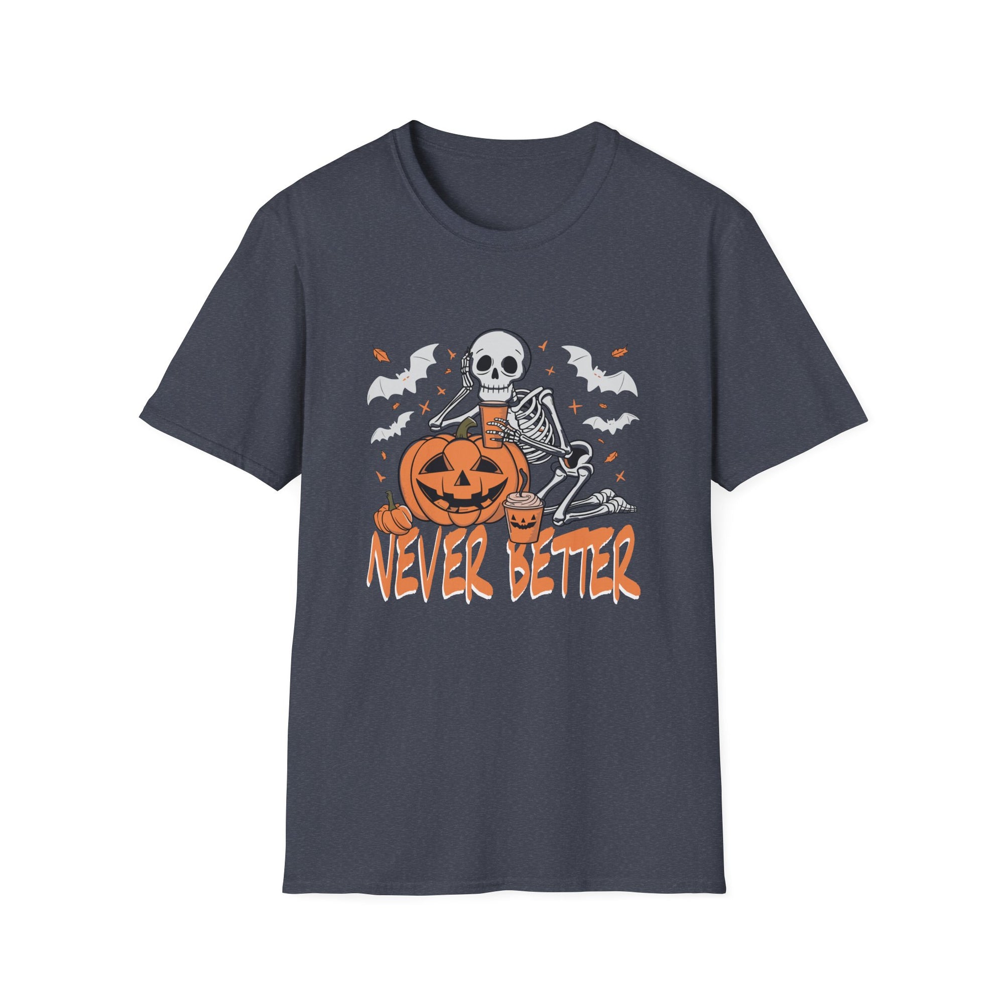 Halloween Skull T-Shirt, Unisex Graphic Tee, Spooky Costume Shirt, Autumn Gift, Festive Fall Wardrobe