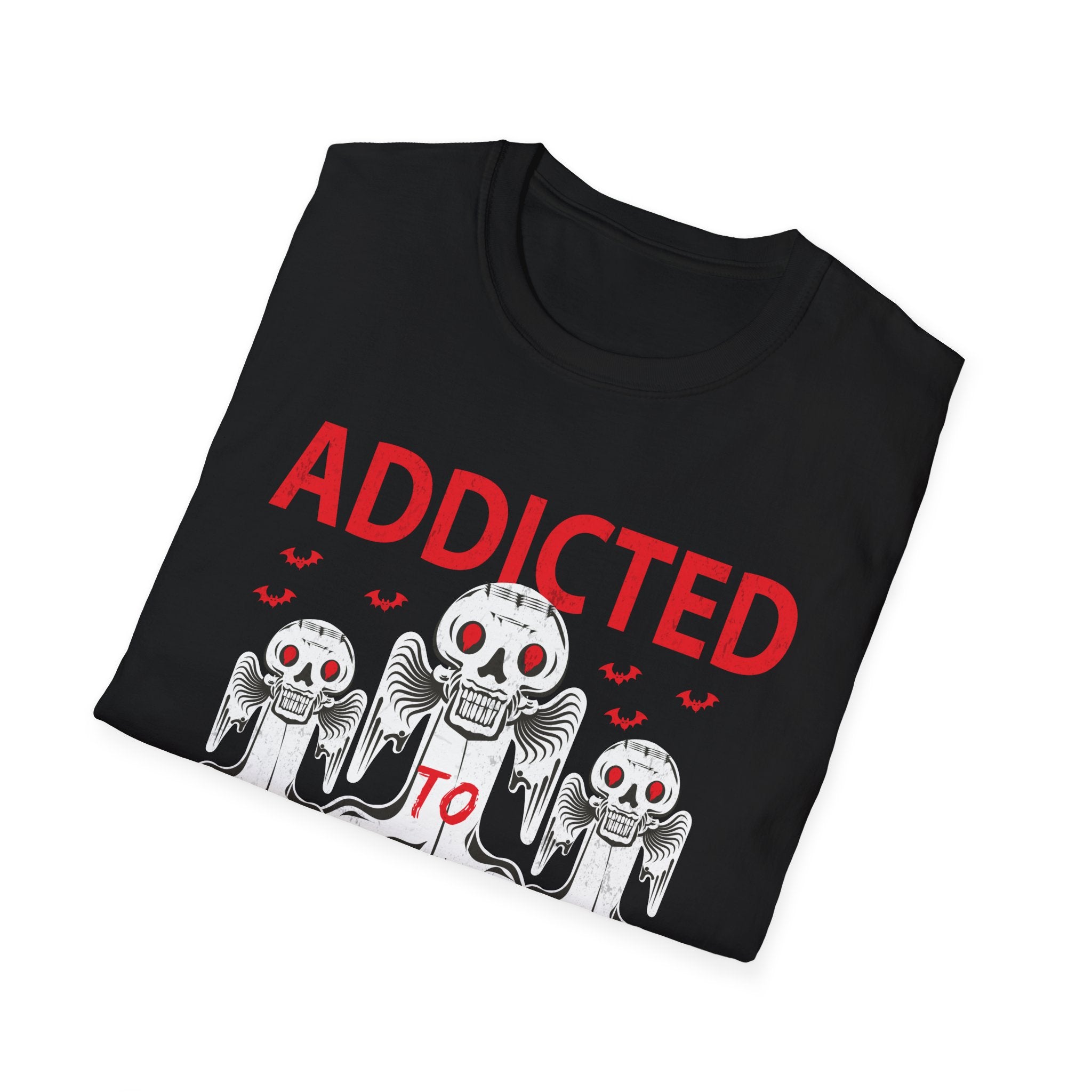 Addicted to Horror Movies Unisex T-Shirt | Perfect for Movie Lovers, Halloween, Gifts, Horror Fans, Casual Wear