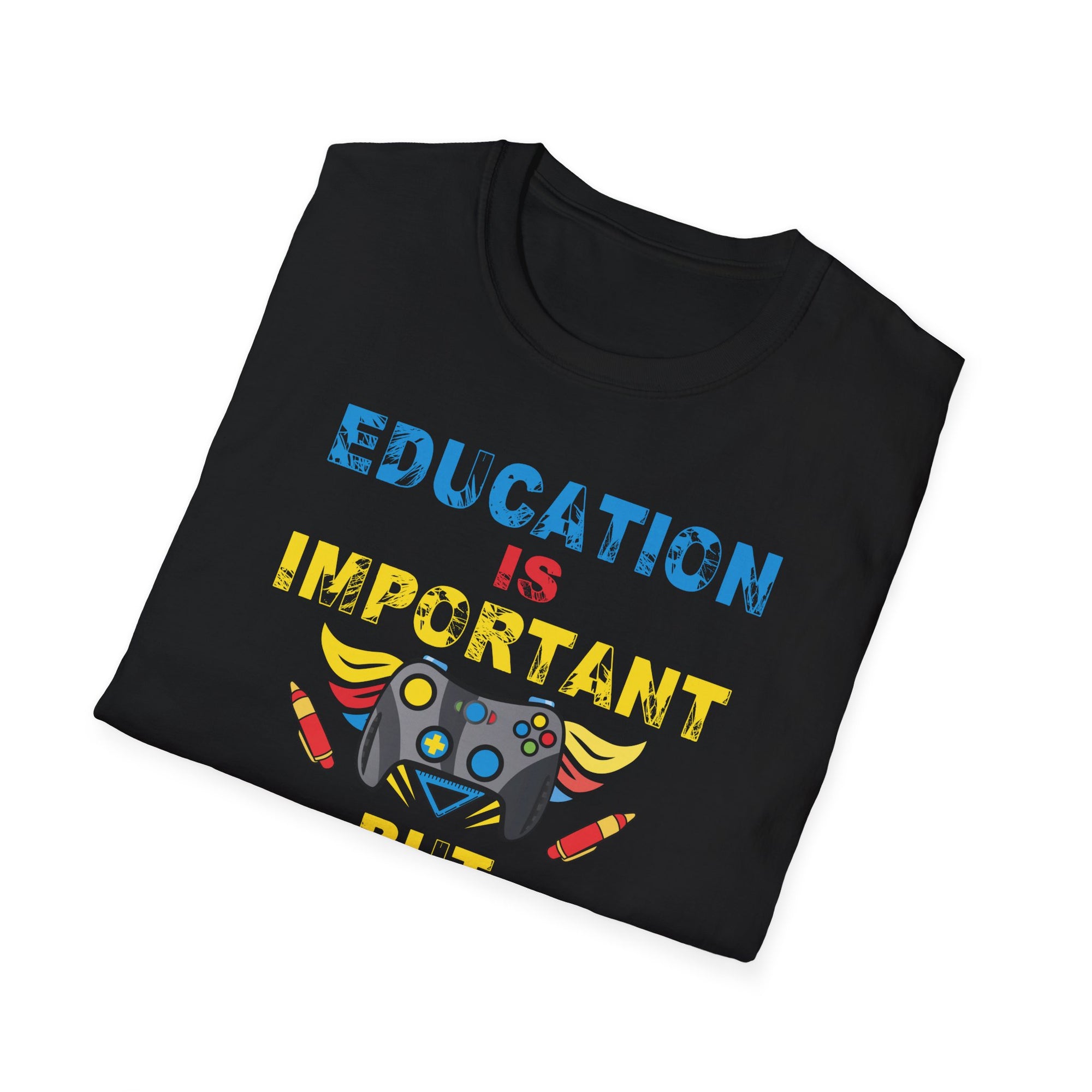 Unisex Gaming T-Shirt - Education is Important but Gaming is Importanter, Funny Gamer Tee, Perfect Gift for Gamers, Casual Wear, [...]