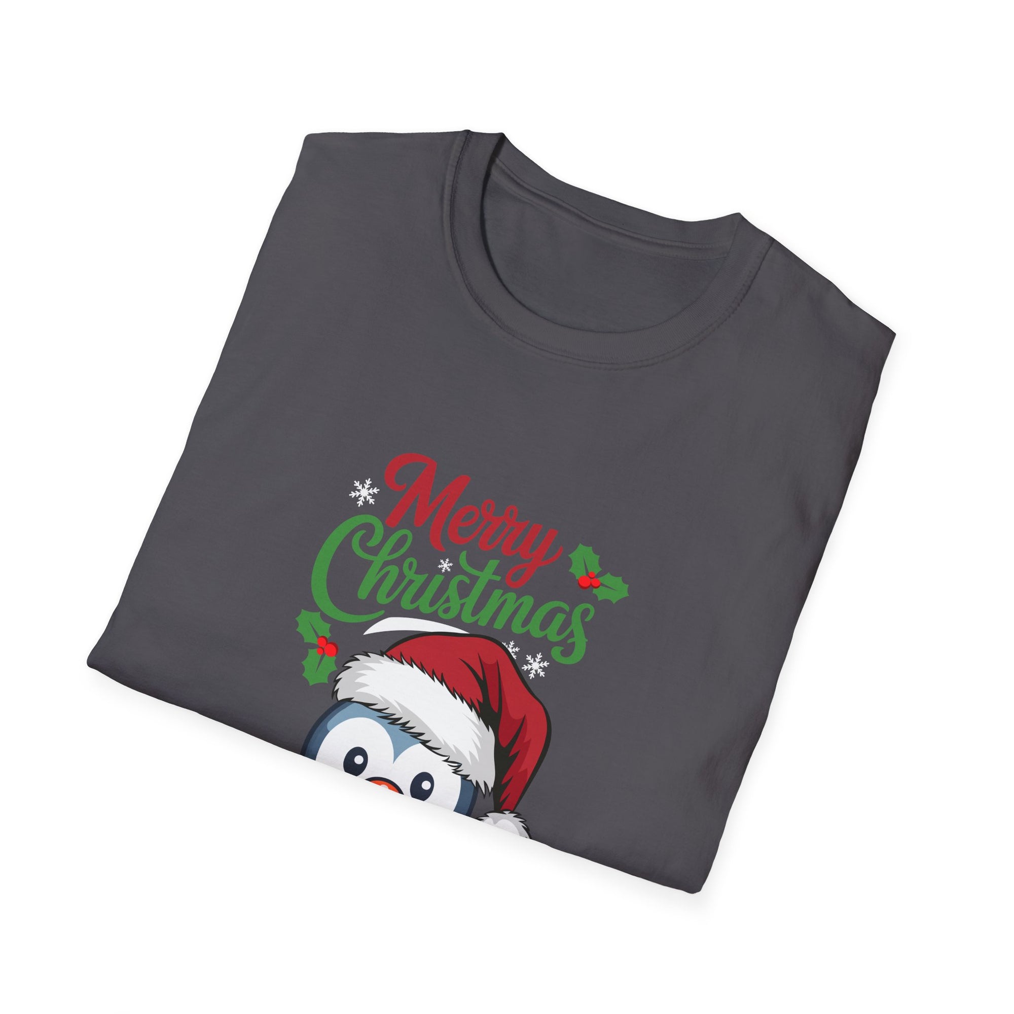 Merry Christmas Penguin Tee, Unisex Holiday Shirt, Cute Christmas T-Shirt, Festive Winter Apparel, Gift for Him and Her