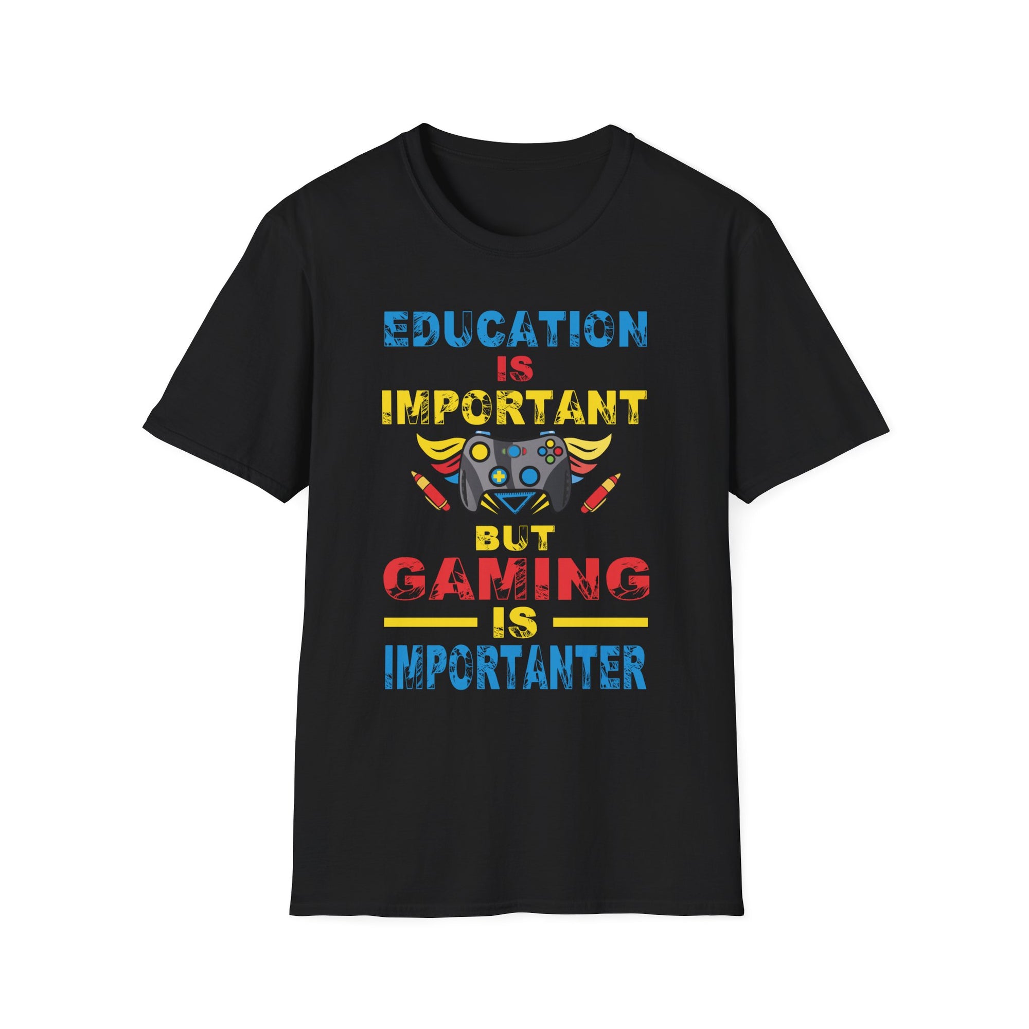 Unisex Gaming T-Shirt - Education is Important but Gaming is Importanter, Funny Gamer Tee, Perfect Gift for Gamers, Casual Wear, [...]