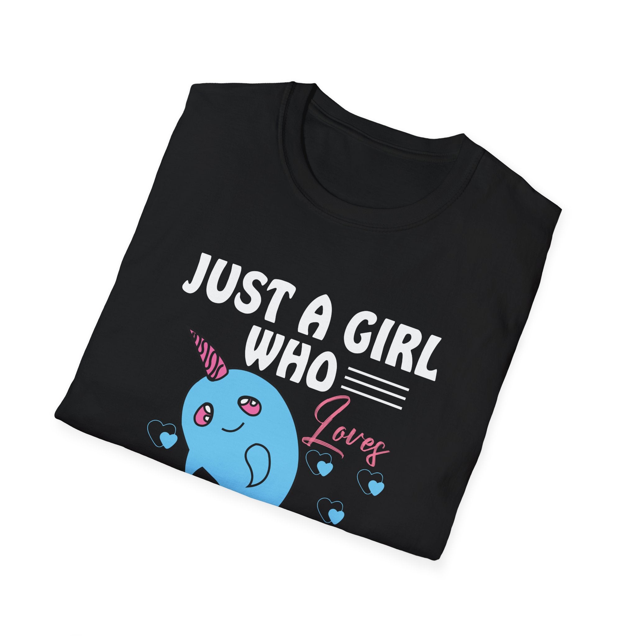 Whimsical Narwhal T-Shirt for Girls | Softstyle Tee, Cute Gift, Ocean Lover Shirt, Birthday Present, Sea Creature Apparel