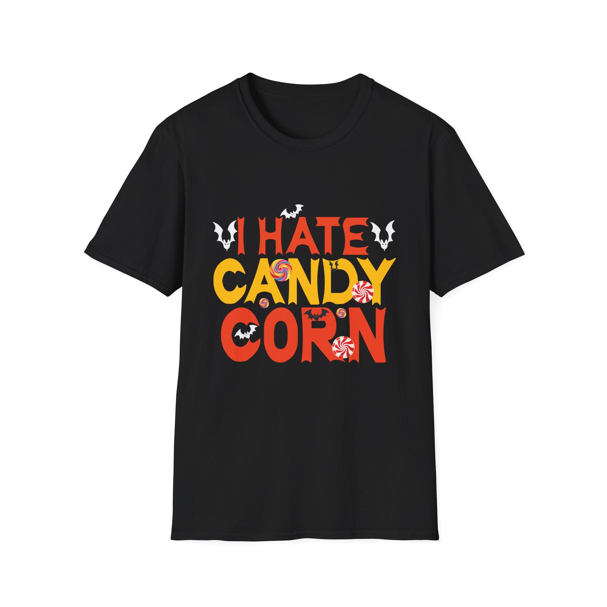 Halloween Humorous Unisex T-Shirt, Funny Candy Corn Hate Tee, Halloween Party Outfit, Trick or Treat Shirt, Spooky Season Apparel
