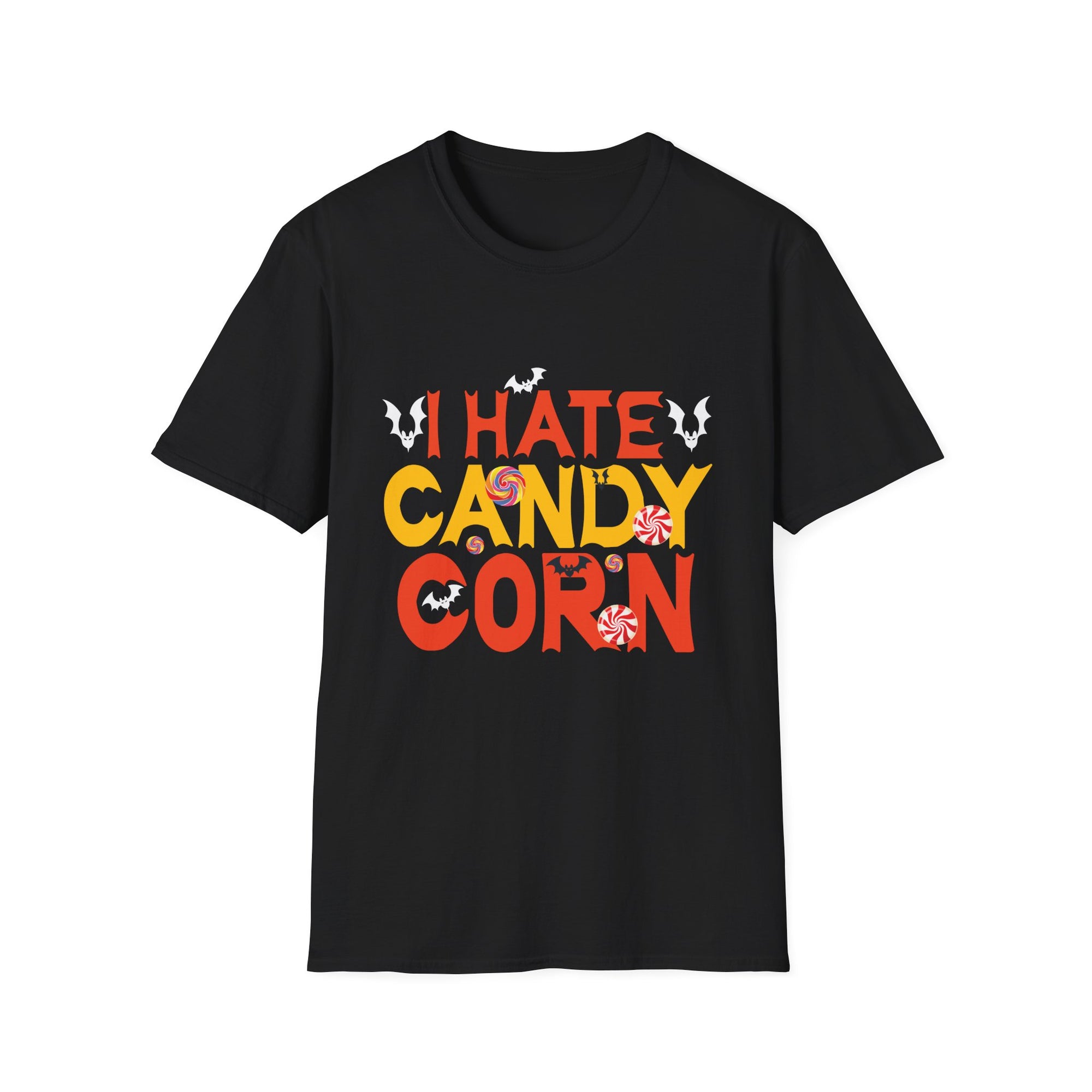 Halloween Humorous Unisex T-Shirt, Funny Candy Corn Hate Tee, Halloween Party Outfit, Trick or Treat Shirt, Spooky Season Apparel