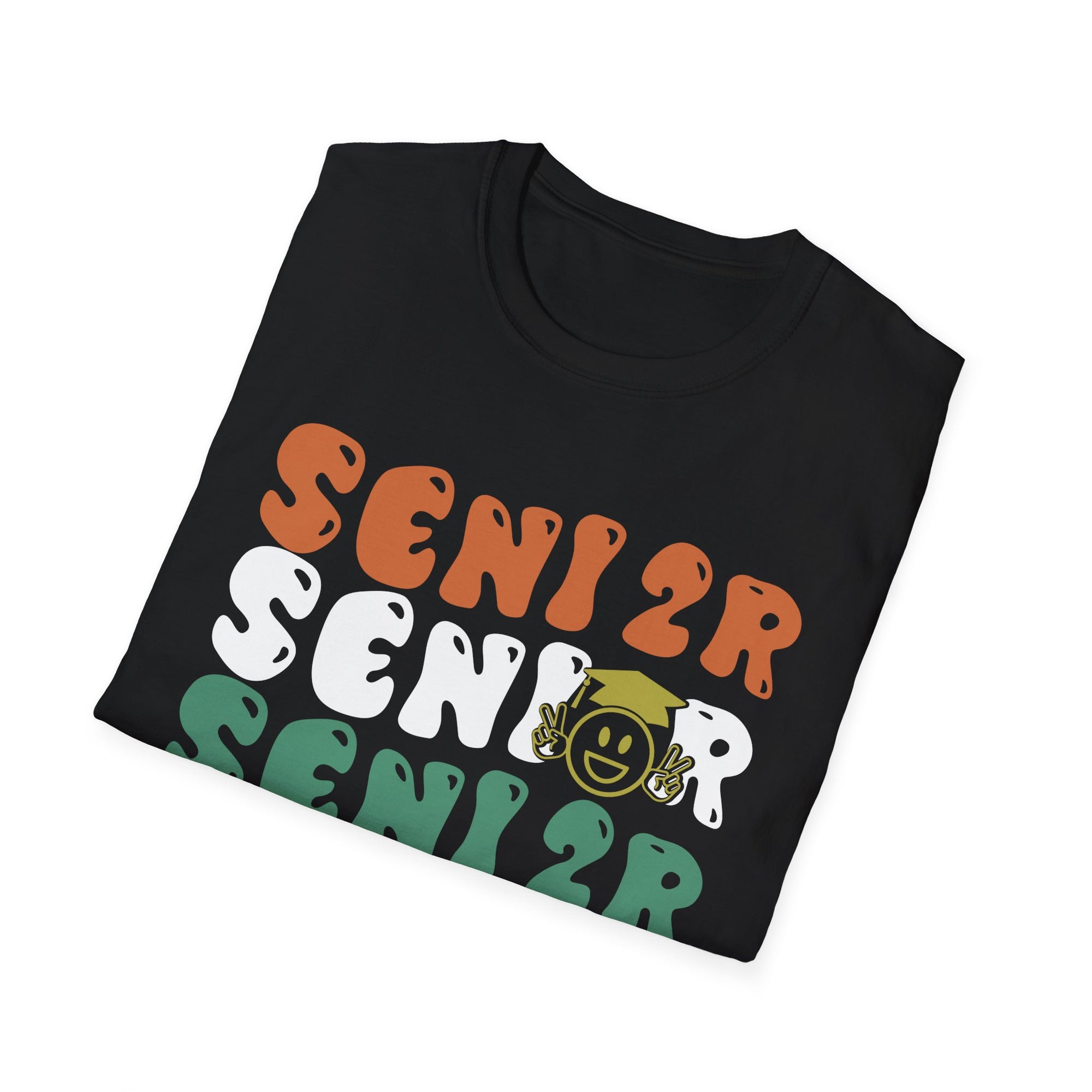 Senior 2025 Class of 2025 Retro Groovy Seniors Graduation 25 Unisex Softstyle T-Shirt