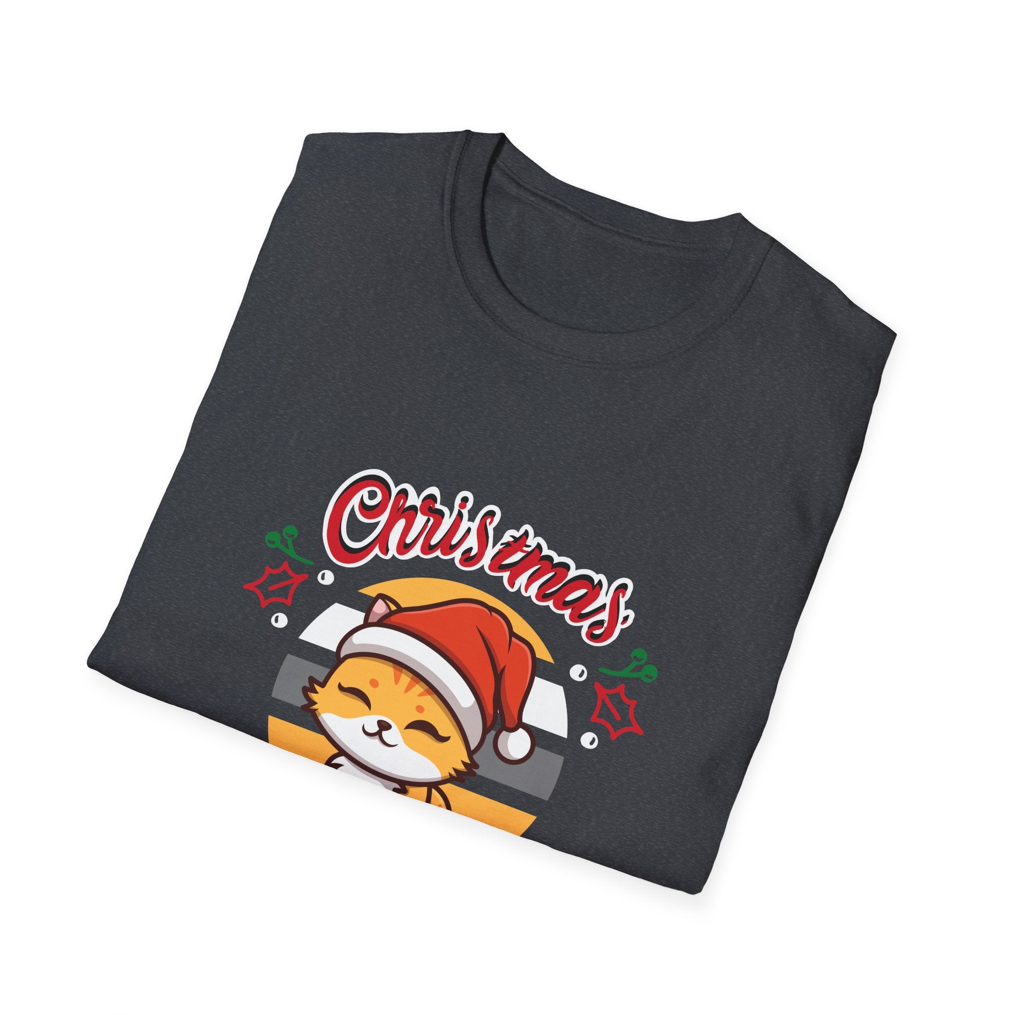 Christmas Cutie Cat Unisex T-Shirt - Festive Holiday Tee for Cat Lovers, Xmas Gift, Cute Apparel, Funny Holiday Shirt, Joyful Winter Wear