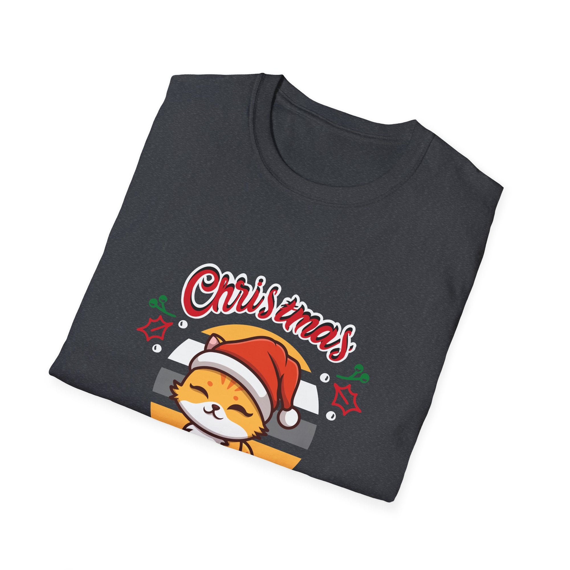 Christmas Cutie Cat Unisex T-Shirt - Festive Holiday Tee for Cat Lovers, Xmas Gift, Cute Apparel, Funny Holiday Shirt, Joyful Winter Wear