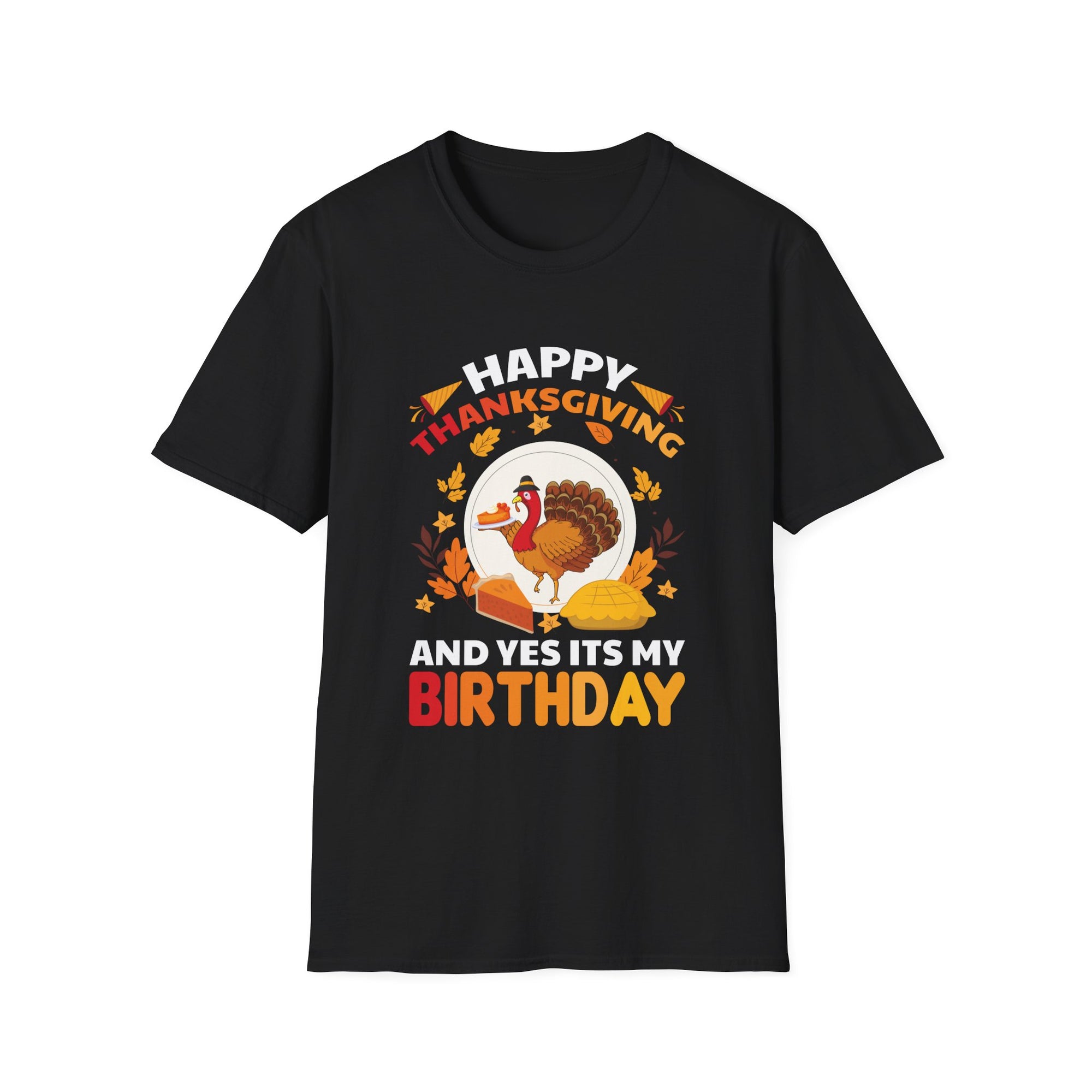 Thanksgiving Birthday T-Shirt, Funny Turkey Tee, Unisex Fall Apparel, Holiday Shirt, Autumn Celebration Wear