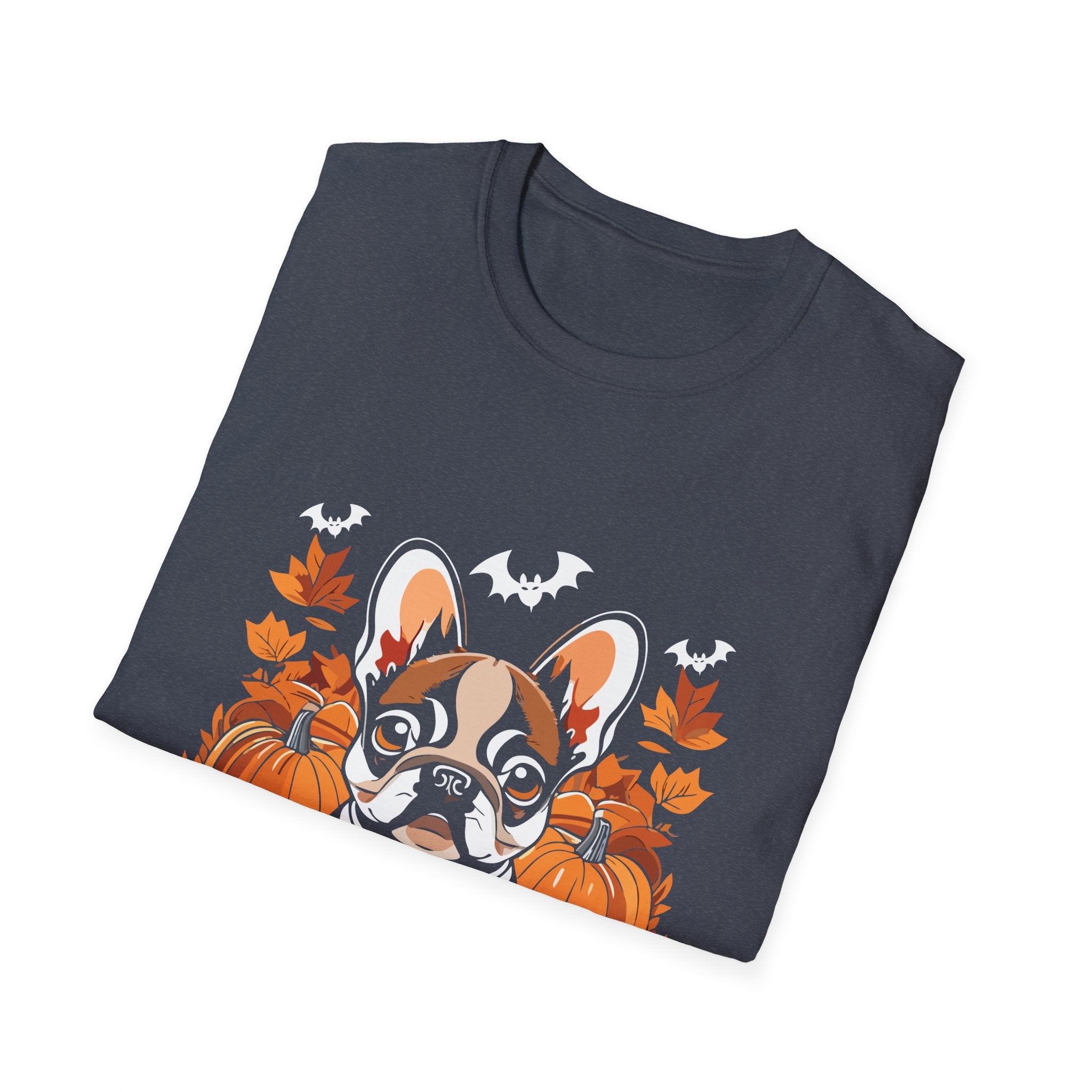 Adorable French Bulldog Halloween T-Shirt, Fall Shirt, Pet Lover Gift, Unisex Halloween Tee, Cozy Autumn Wear, Dog Mom Shirt