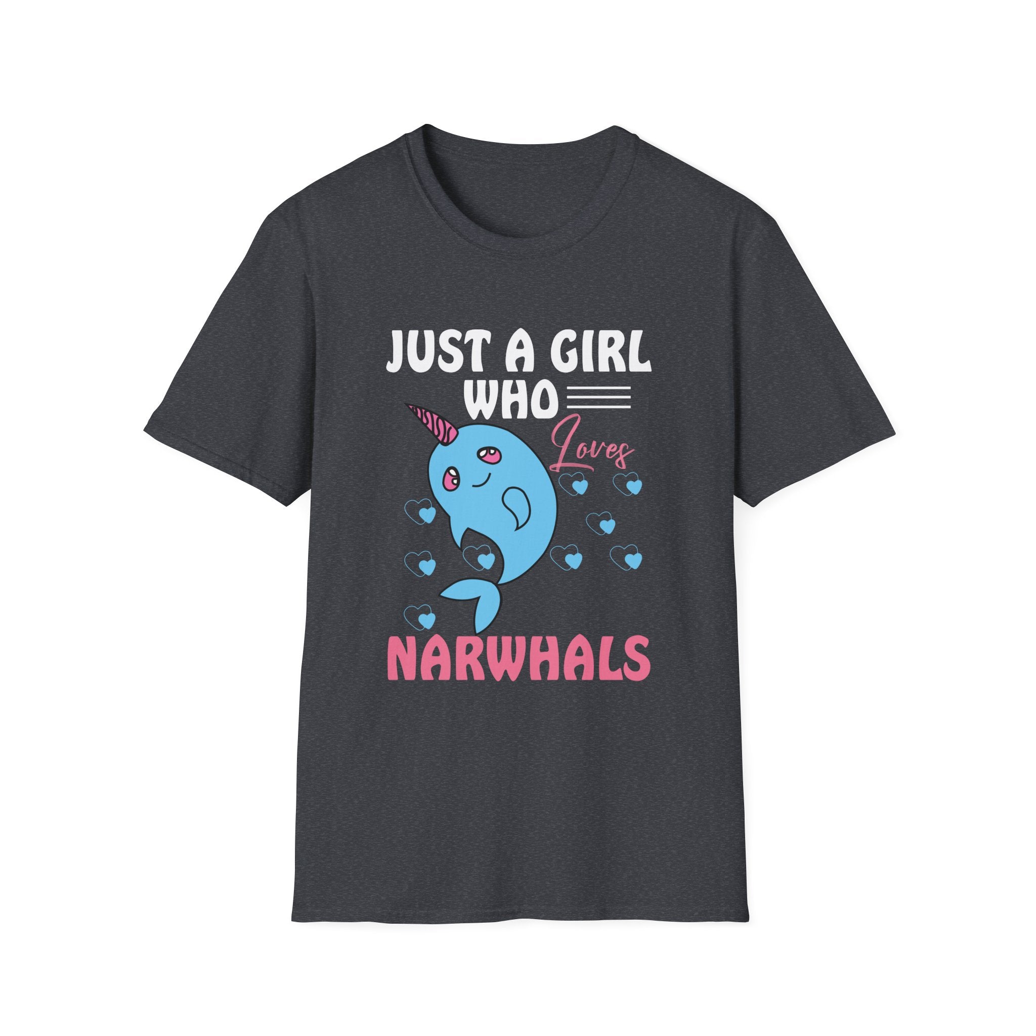 Whimsical Narwhal T-Shirt for Girls | Softstyle Tee, Cute Gift, Ocean Lover Shirt, Birthday Present, Sea Creature Apparel