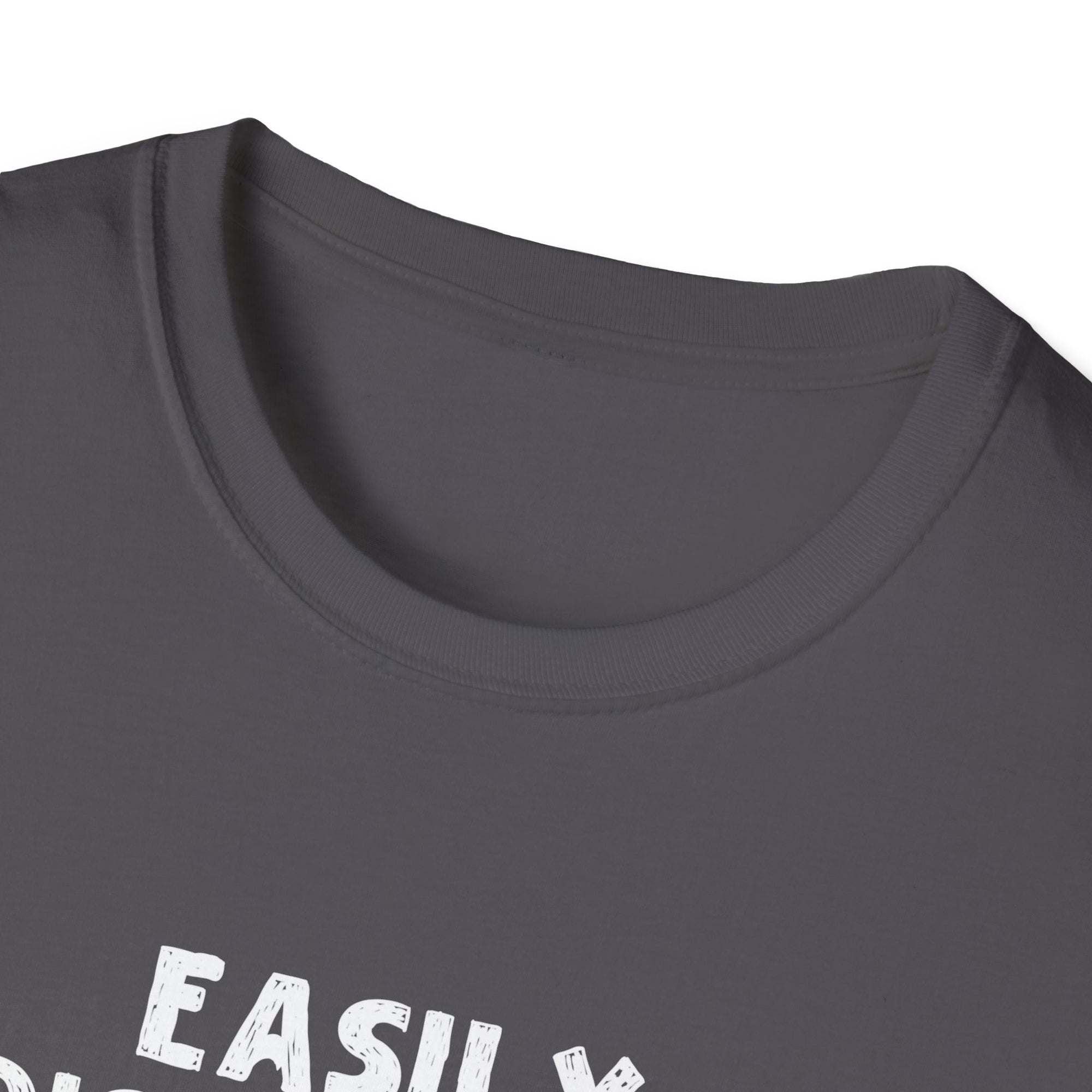 Easily Distracted by Cats and Books - Funny Cat & Book Lover Unisex Softstyle T-Shirt
