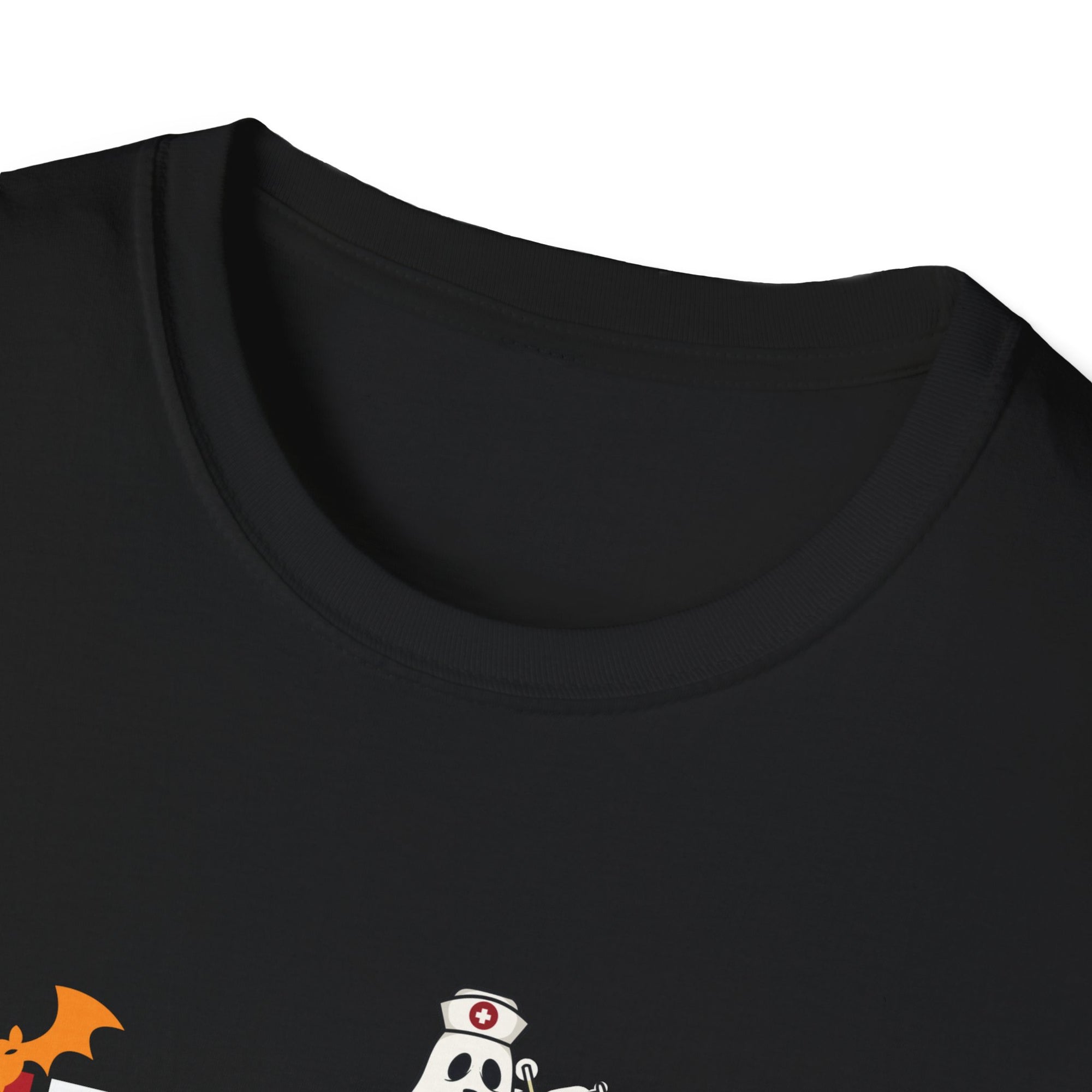 Halloween Nurse T-Shirt, Unisex Softstyle Tee, Spooky Shirt, Gift for Healthcare Workers, Fall Apparel, October Celebration