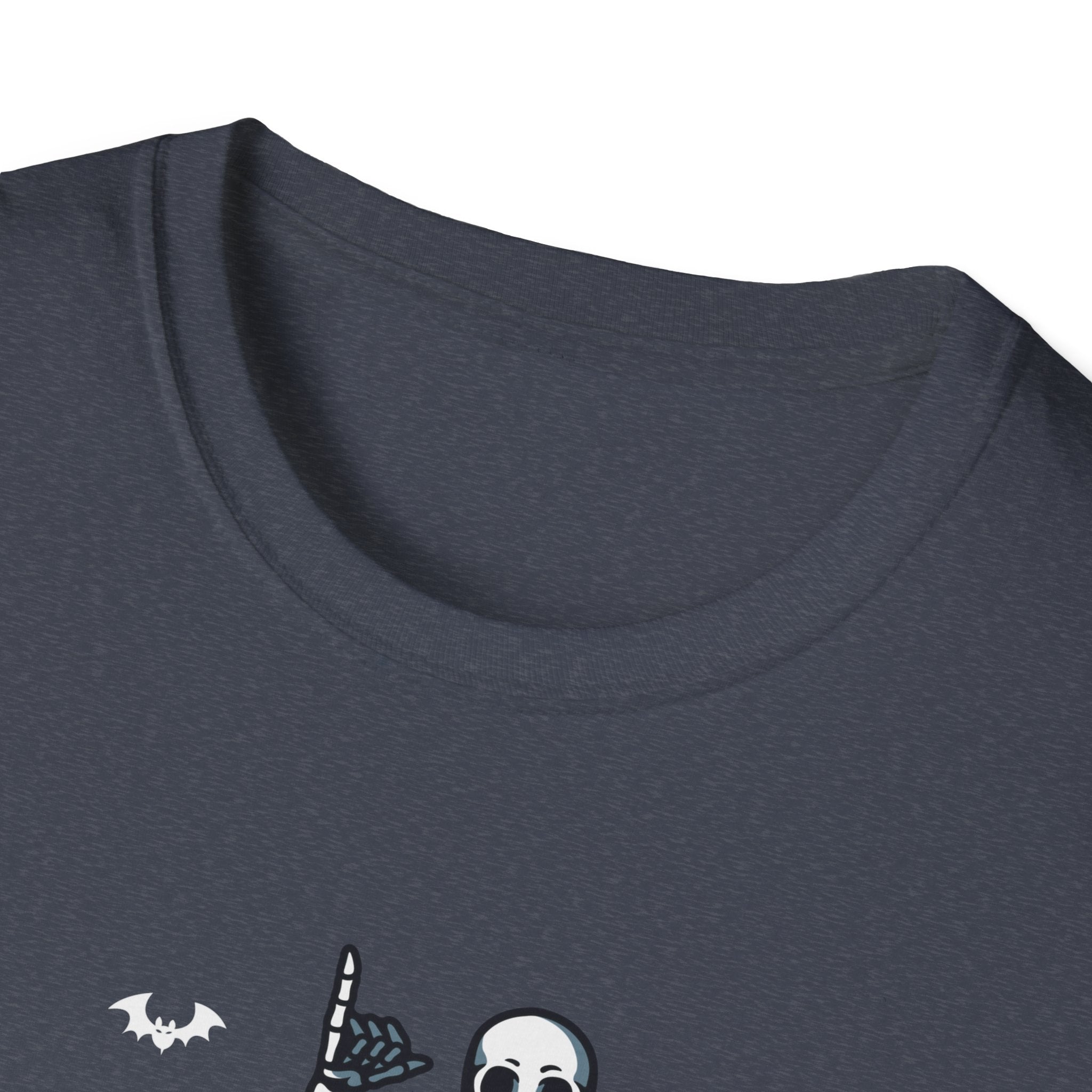 Skeleton Shark Unisex Softstyle T-Shirt, Fun Halloween Apparel, Unique Gifting, Casual Wear, Spooky Season Tee