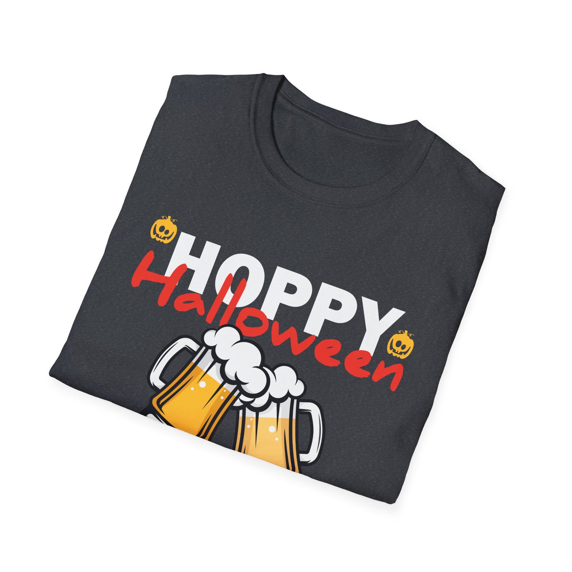 Halloween Hoppy T-Shirt, Unisex Softstyle Tee, Beer Festival Shirt, Spooky Celebration Wear, Unique Halloween Gift