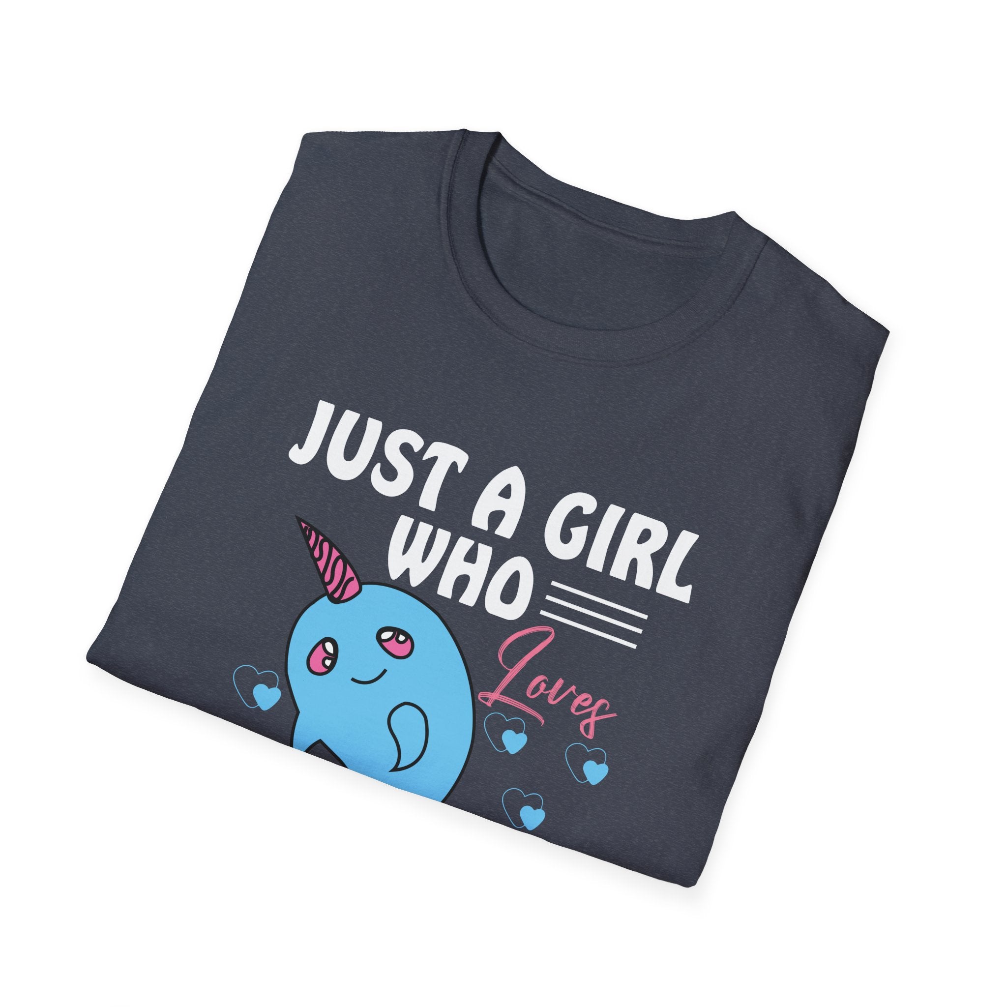 Whimsical Narwhal T-Shirt for Girls | Softstyle Tee, Cute Gift, Ocean Lover Shirt, Birthday Present, Sea Creature Apparel
