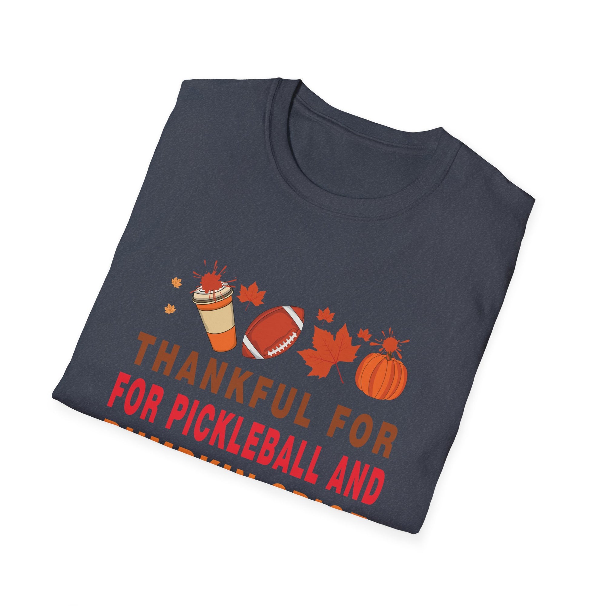Thankful for Pickleball & Pumpkin Spice T-Shirt, Fall Fashion, Thanksgiving Tee, Unisex Autumn Shirt, Cozy Casual Wear
