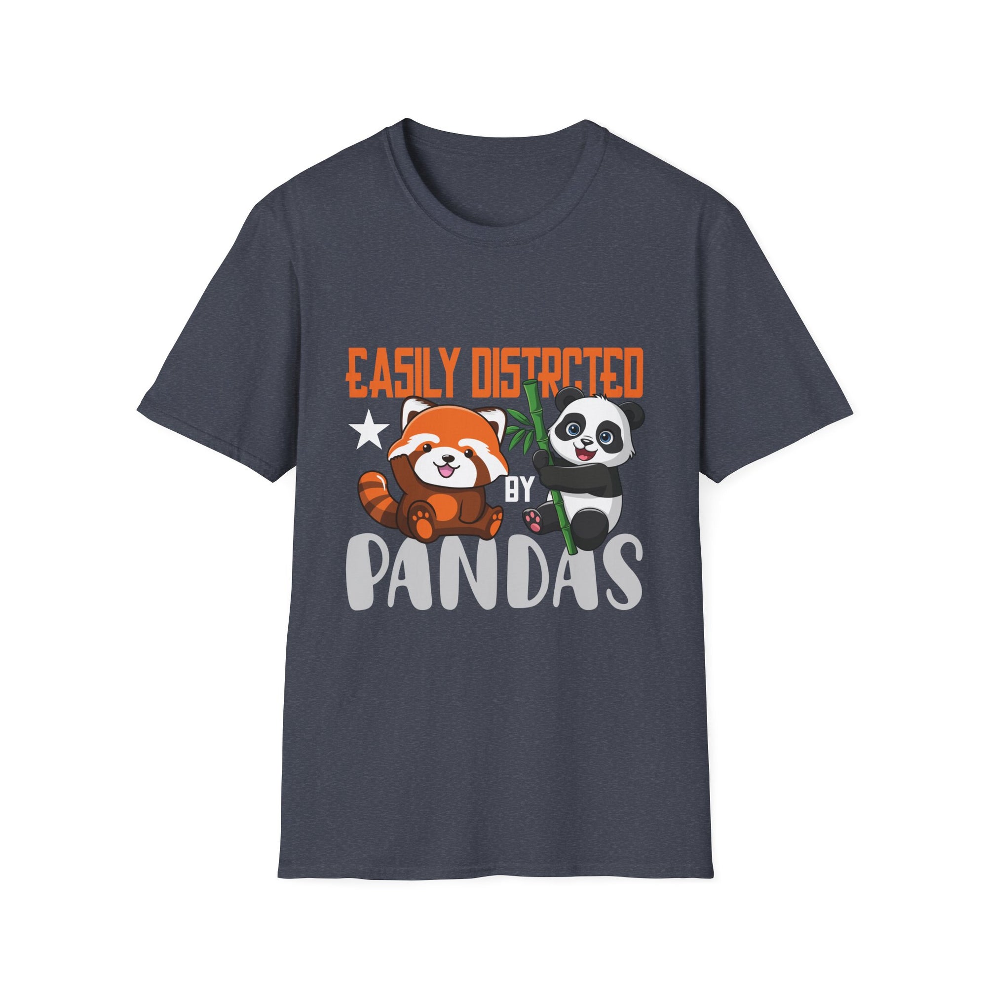 Easily Distracted by Pandas Cute Red Panda and Panda Unisex Softstyle T-Shirt