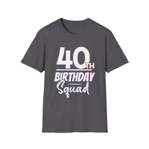 40th Birthday Squad Unisex Softstyle T-Shirt, Milestone Birthday Tee, Celebration Shirt, Birthday Party Apparel, Funny Gift for Him/Her