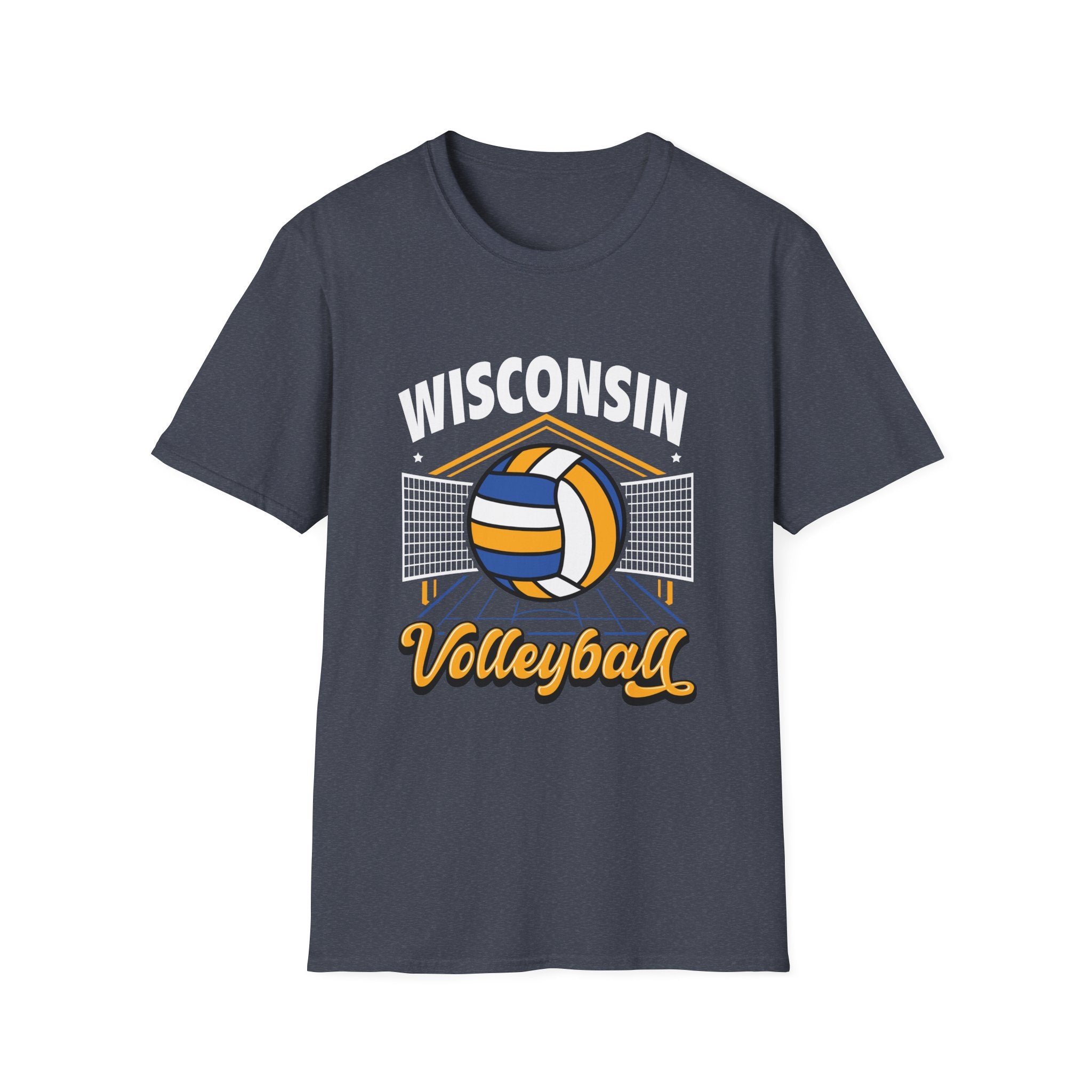 Wisconsin Volleyball Unisex T-Shirt | Sporty Tee, Team Apparel, Gift for Players, Fan Shirt, Game Day Top, Volleyball Lover Gift