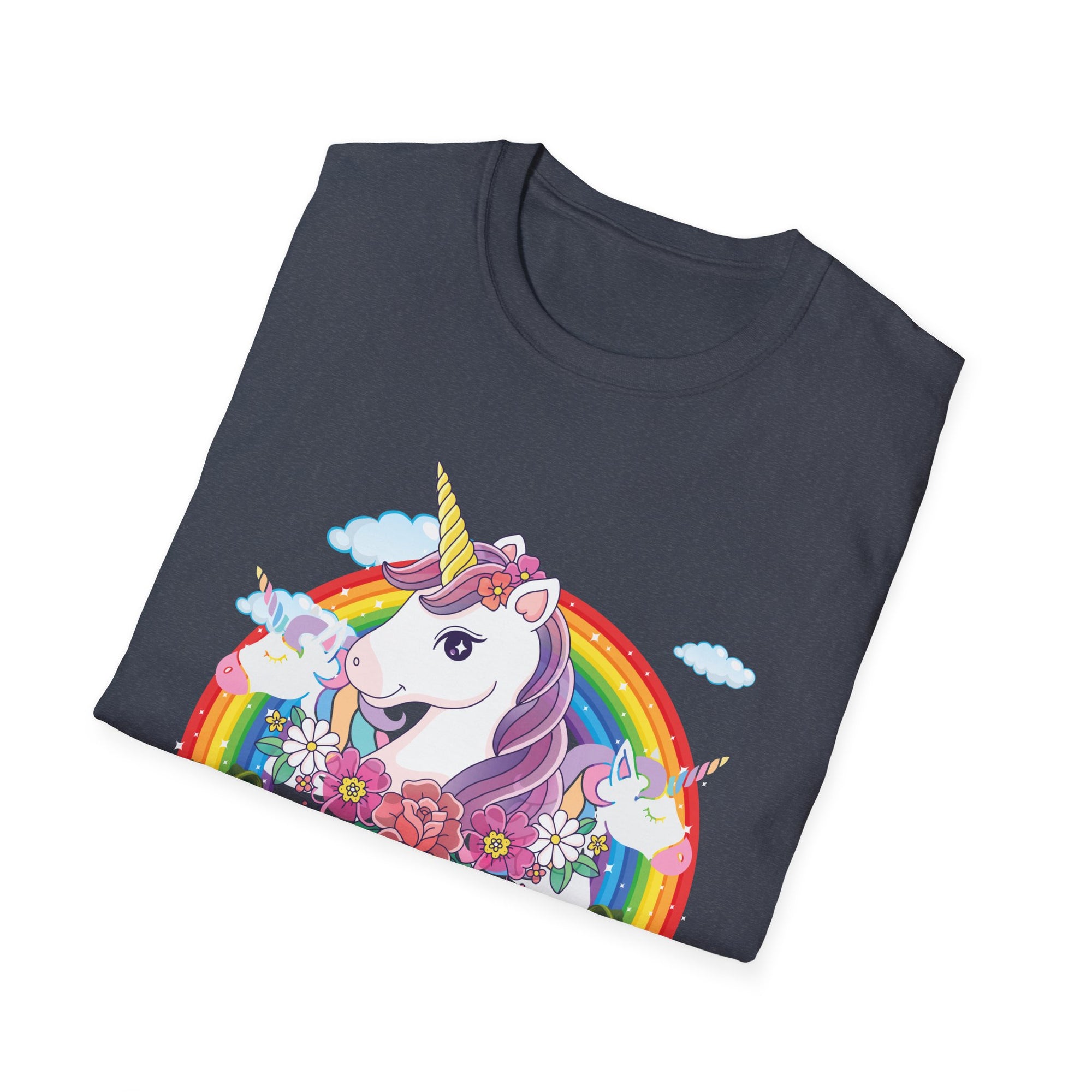 Happy Haunti-Corn Unisex Softstyle T-Shirt | Fun Unicorn Halloween Tee, Gifts for Fall, Cozy Casual Wear, Holiday Apparel, Playful Designs