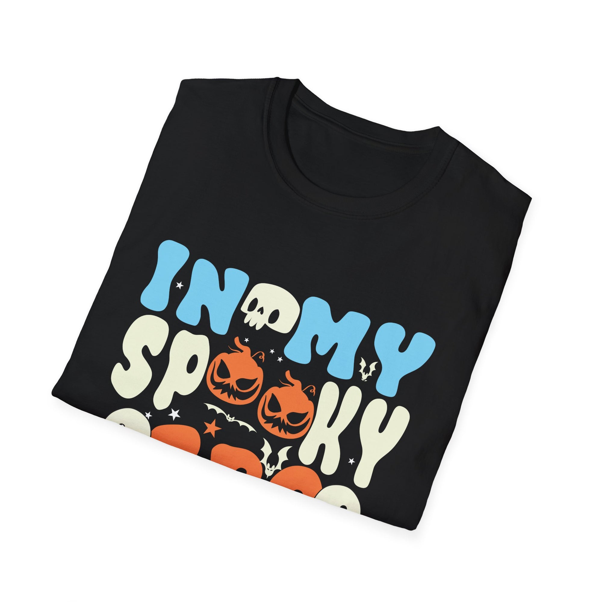 Unisex Spooky Era T-Shirt, Halloween Shirt, Ghost Graphic Tee, Fall Apparel, Pumpkin Festive T-Shirt