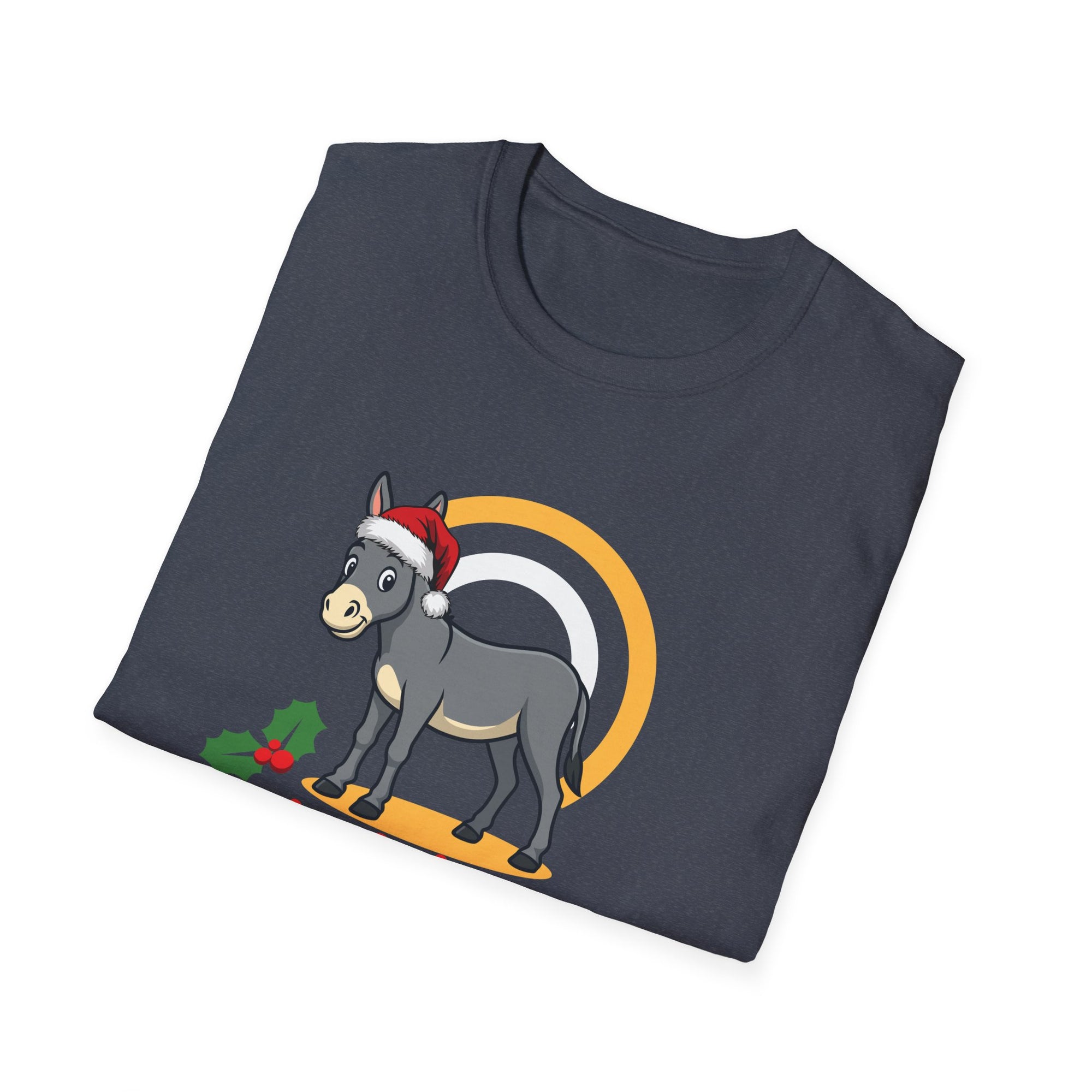 Christmas Donkey T-Shirt, Unisex Tee for Holiday Cheer, Funny Gift for Animal Lovers, Christmas Apparel, Festive Season Wear