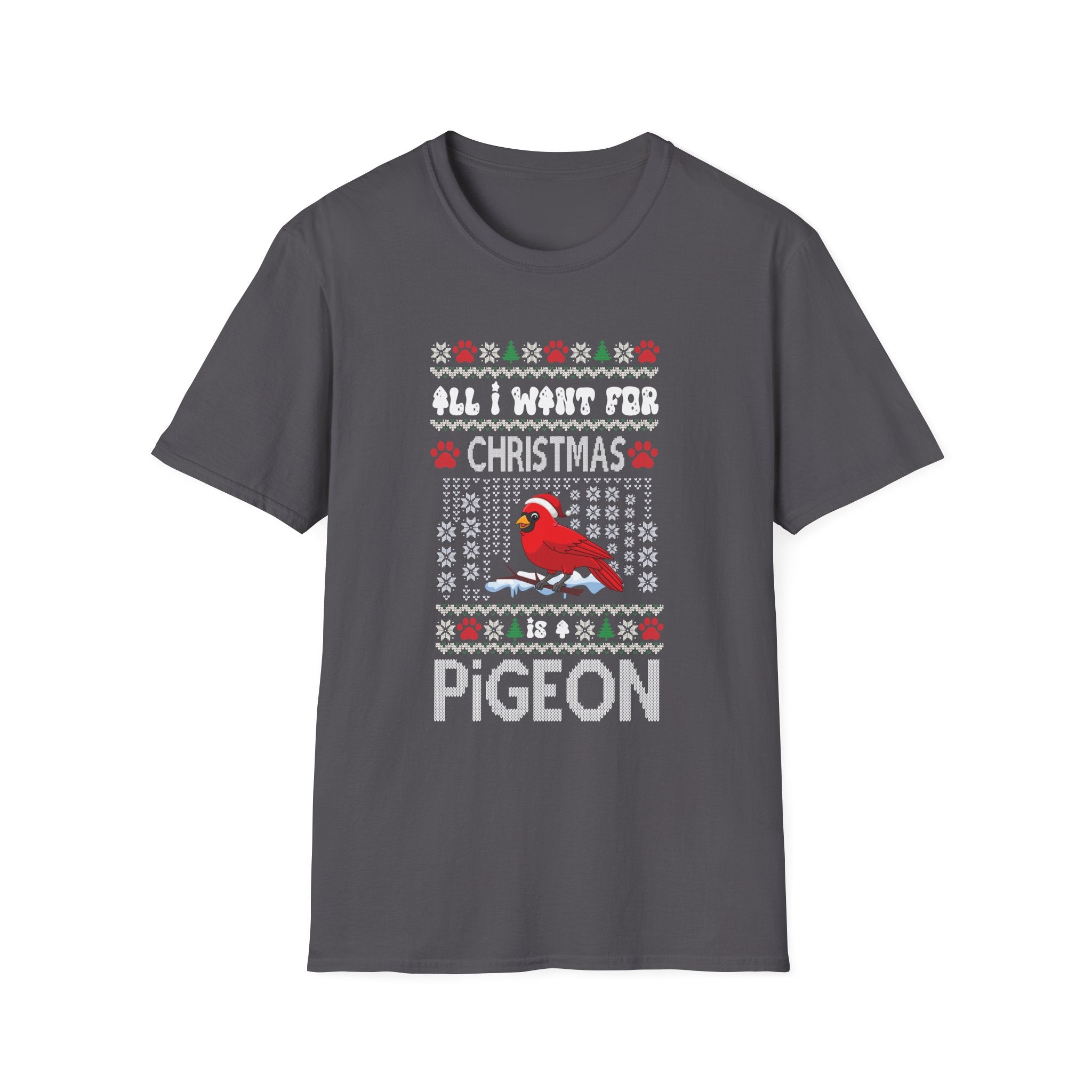 Christmas Cardinal Pigeon Tee, Funny Holiday Shirt, Unisex Graphic Tee, Christmas Gift, Festive Sweatshirt