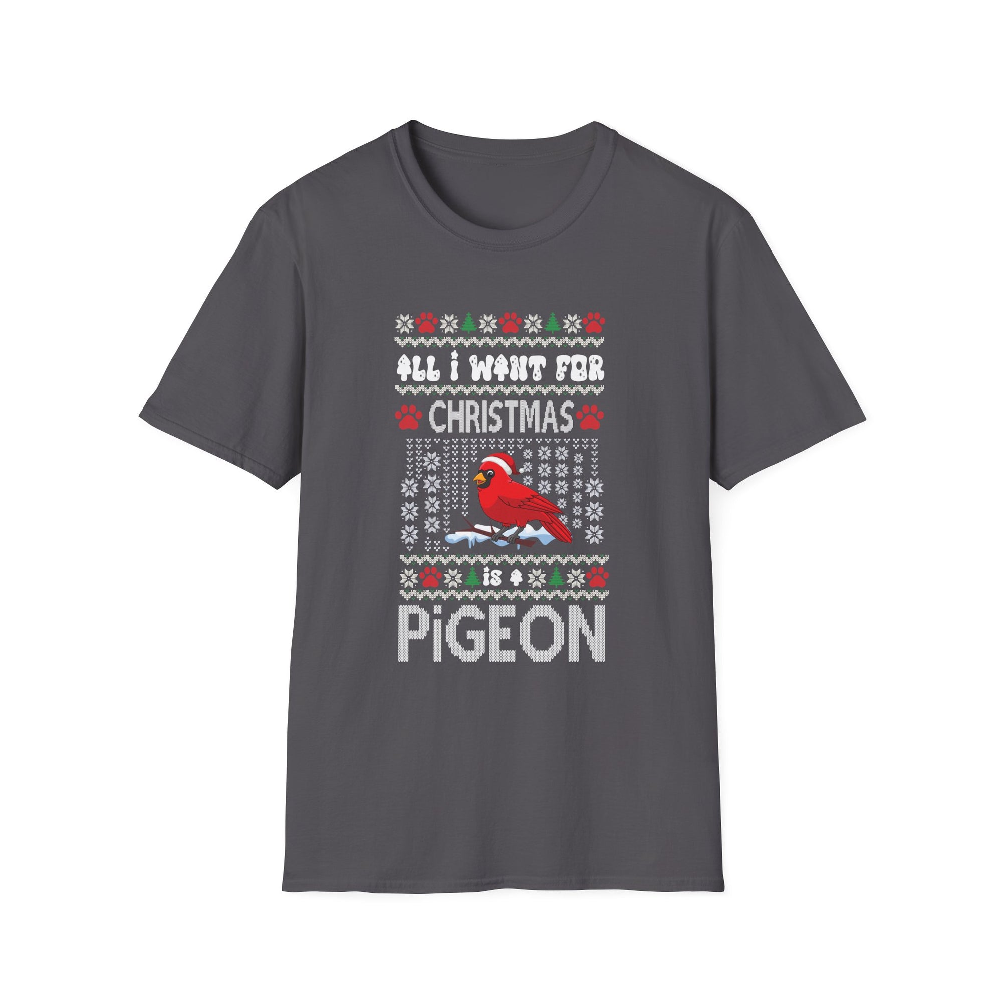 Christmas Cardinal Pigeon Tee, Funny Holiday Shirt, Unisex Graphic Tee, Christmas Gift, Festive Sweatshirt