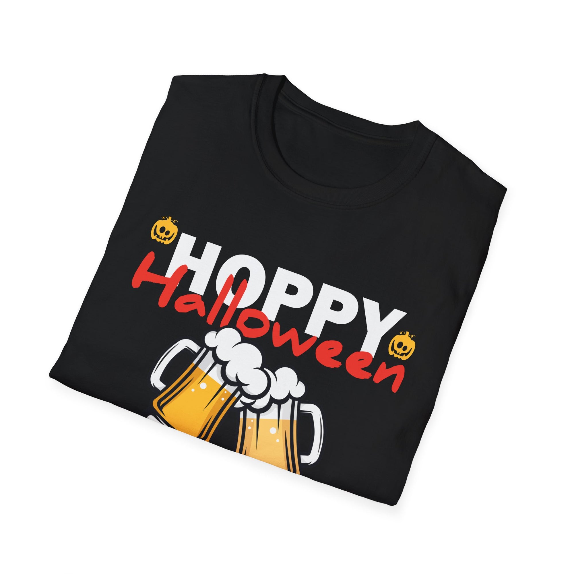 Halloween Hoppy T-Shirt, Unisex Softstyle Tee, Beer Festival Shirt, Spooky Celebration Wear, Unique Halloween Gift