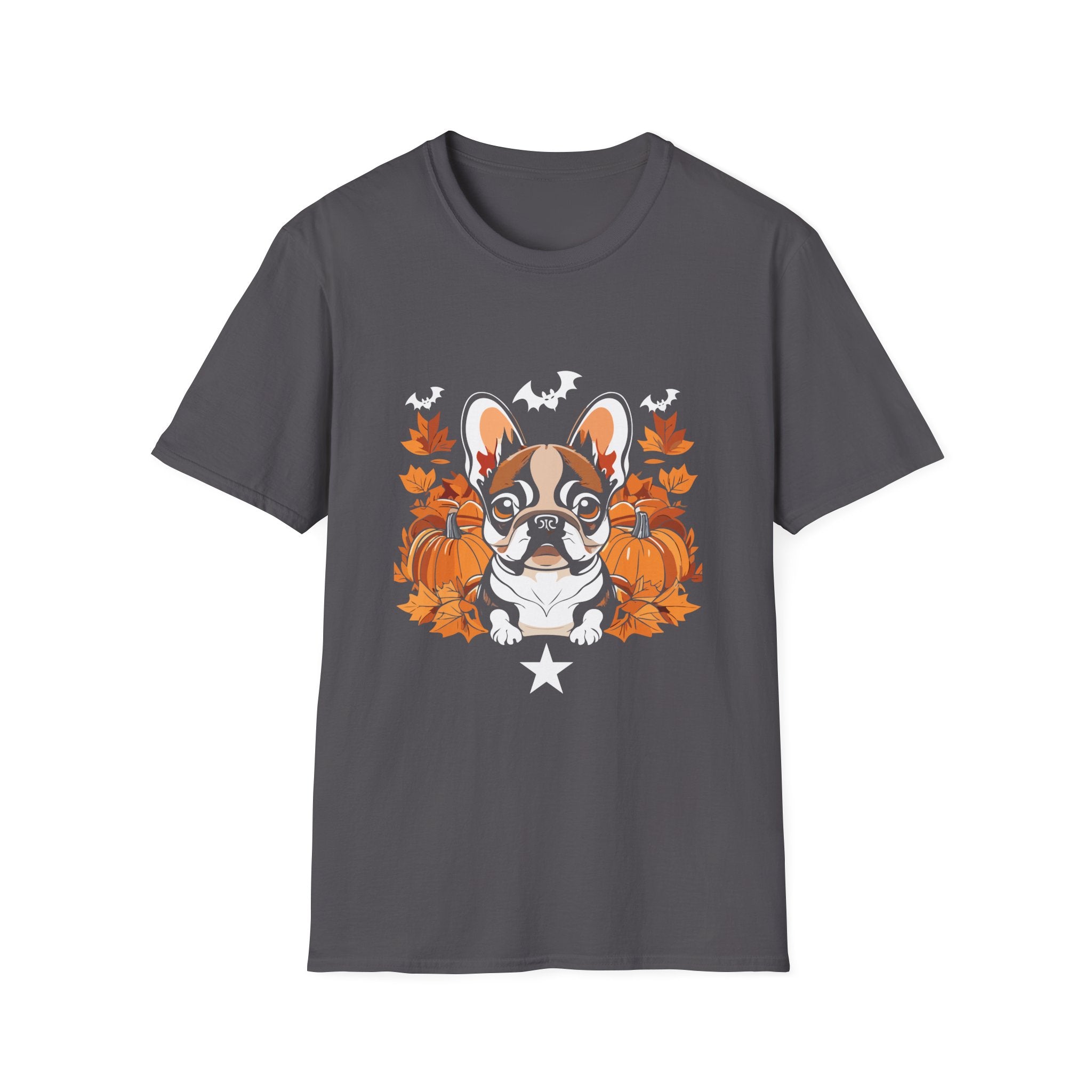 Adorable French Bulldog Halloween T-Shirt, Fall Shirt, Pet Lover Gift, Unisex Halloween Tee, Cozy Autumn Wear, Dog Mom Shirt