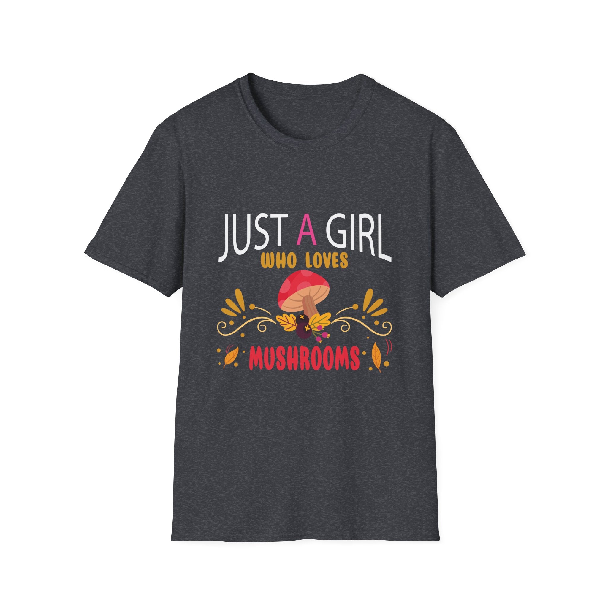 Just a Girl Who Loves Mushrooms T-Shirt, Cute Mushroom Tee, Gifts for Nature Lovers, Fun Summer Shirt, Boho Style Top
