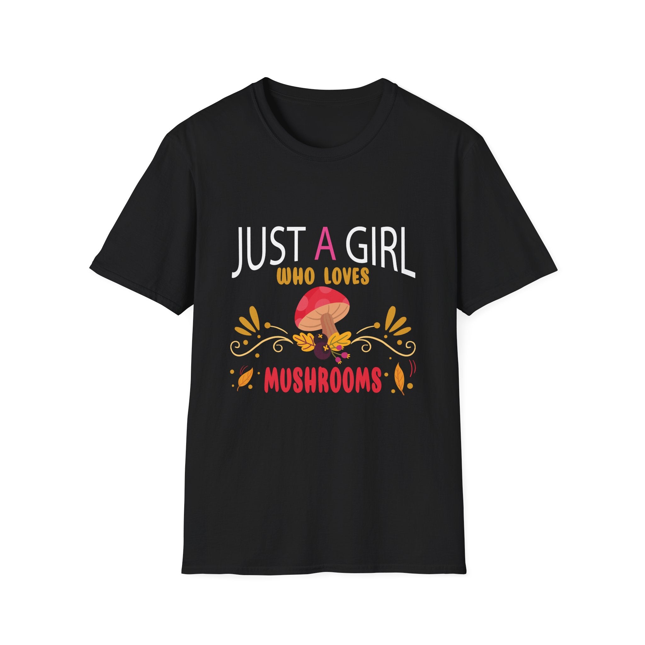 Just a Girl Who Loves Mushrooms T-Shirt, Cute Mushroom Tee, Gifts for Nature Lovers, Fun Summer Shirt, Boho Style Top