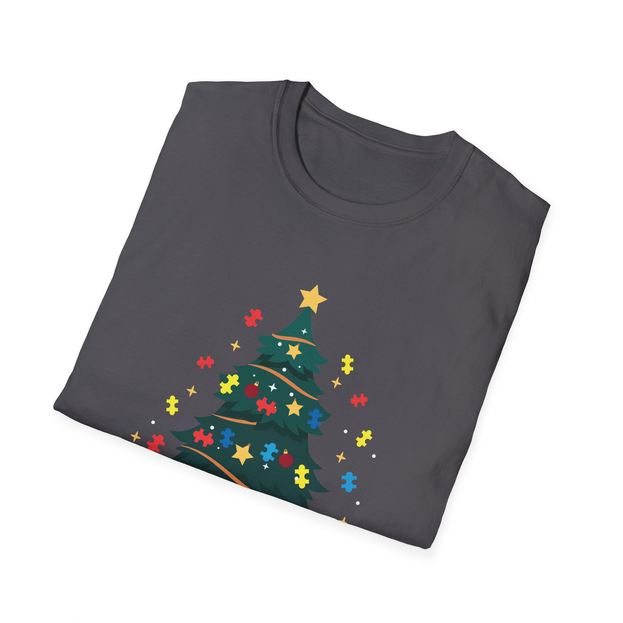 Christmas Tree Unisex Softstyle T-Shirt, Holiday Gift, Festive Apparel, Casual Wear, Christmas Celebration, Seasonal Fashion